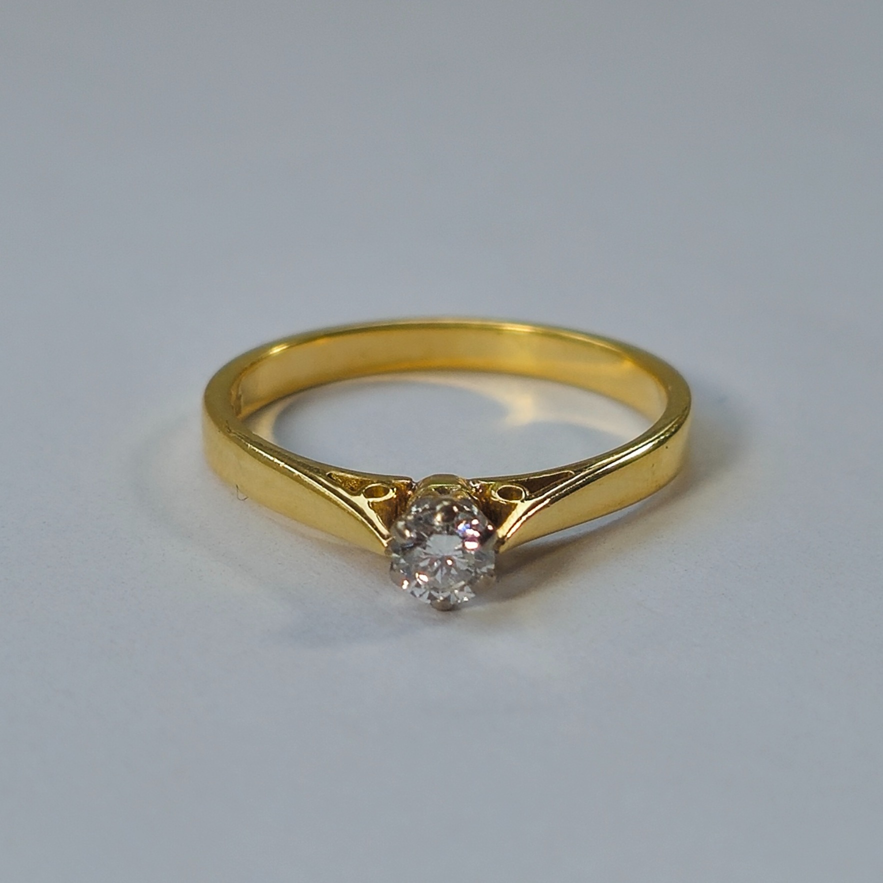 Product photo for 18ct Gold White & Sparkly Diamond Engagement Ring Size K1/2
