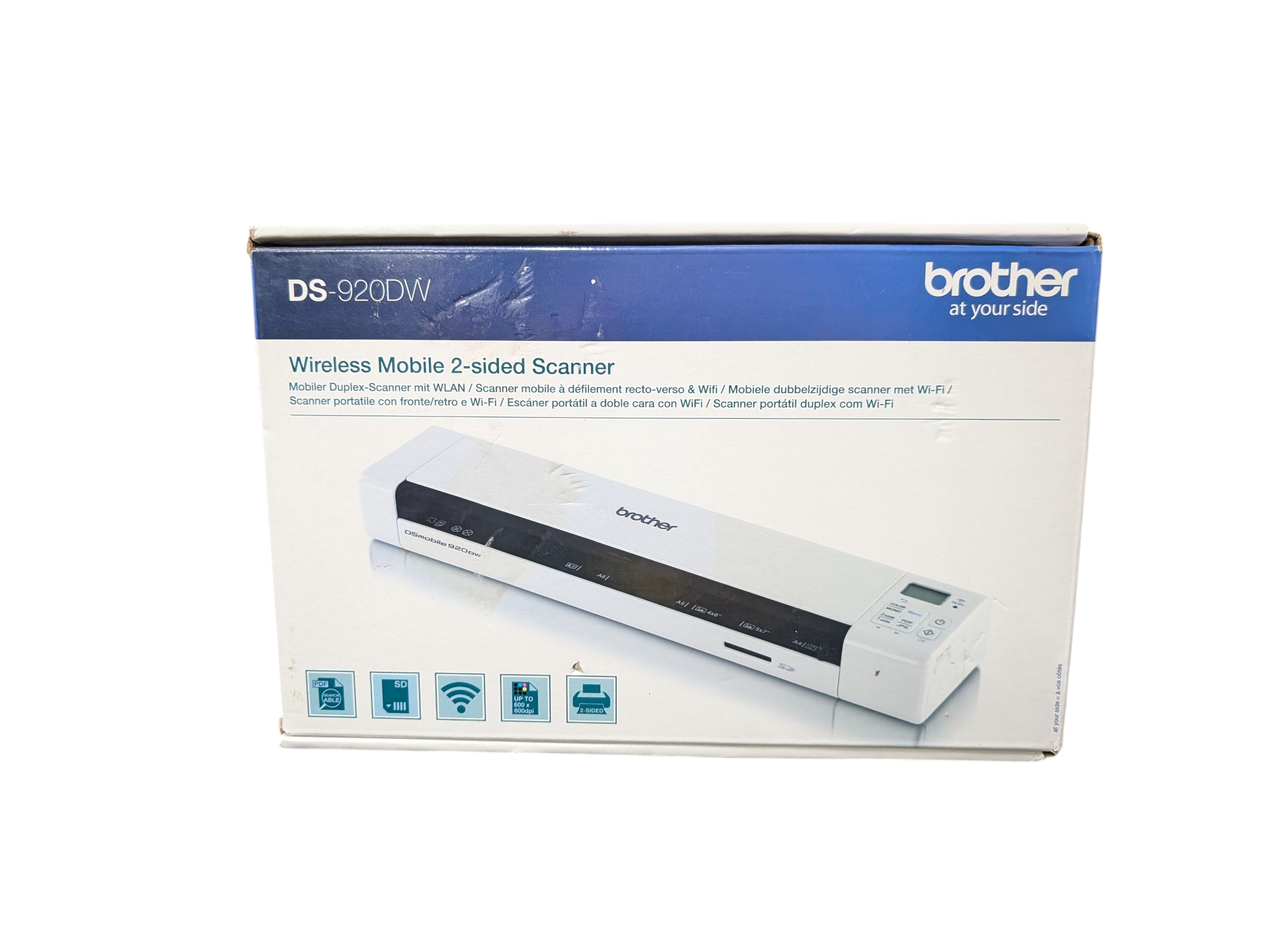 Product photo for Brother DS-920DW Wireless Duplex Mobile Scanner – Used, Boxed, USB-Powered