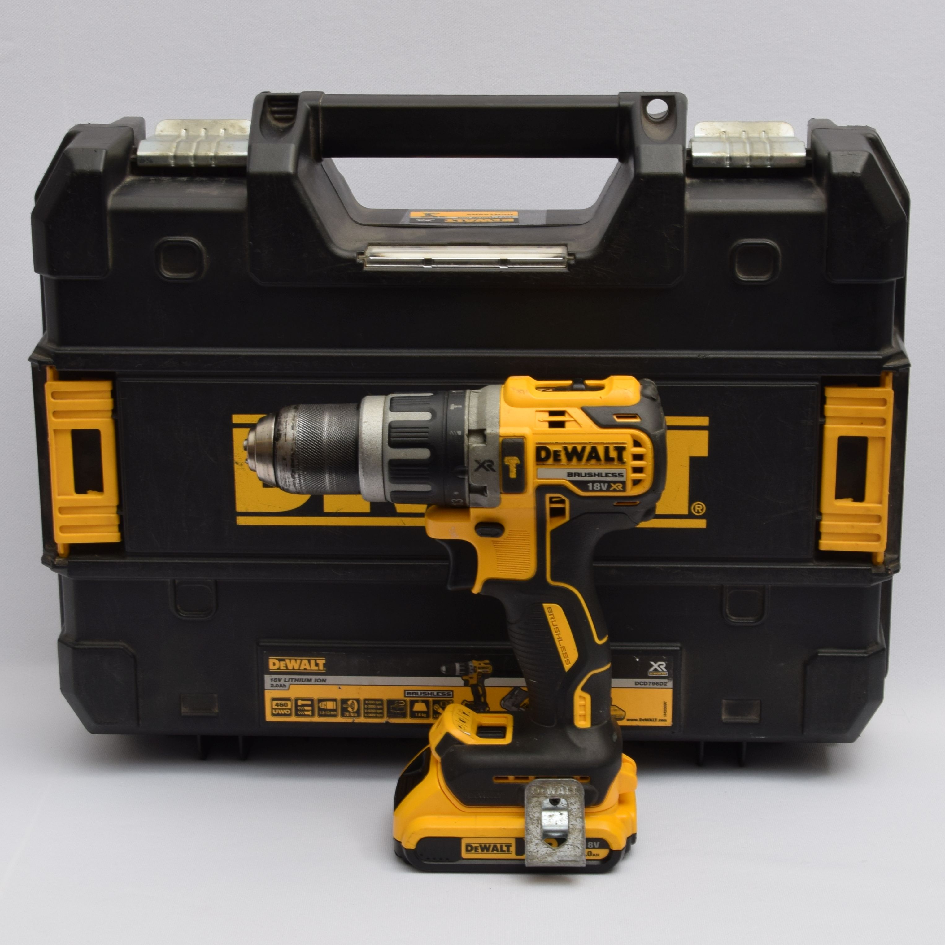 Product photo for Dewalt DCD796 18V XR Cordless Combi Hammer Drill/Driver, Battery & Case (U)