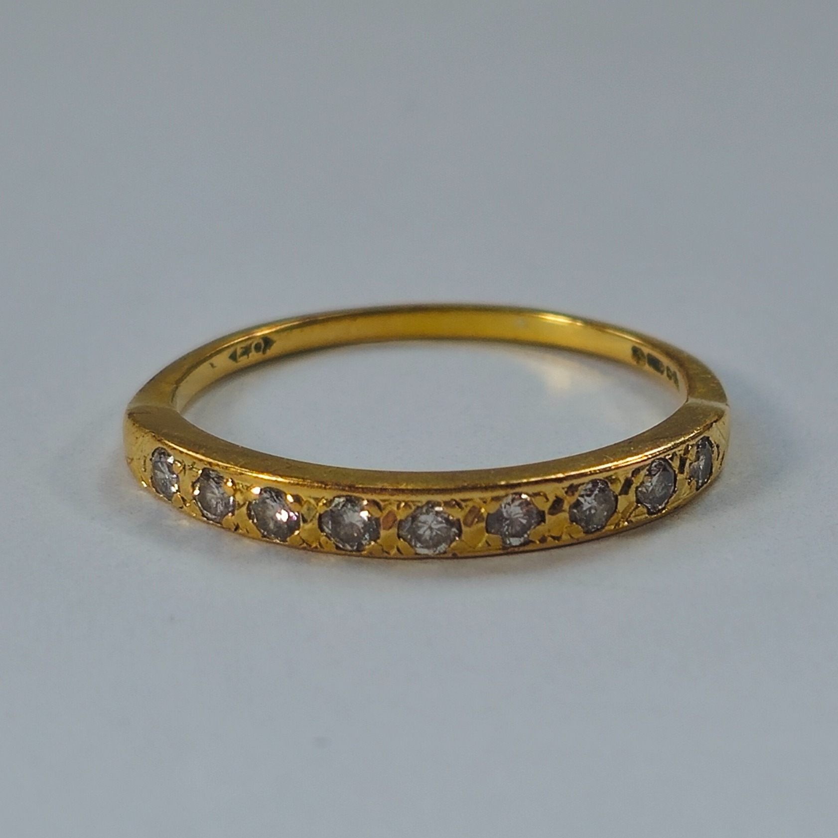 Product photo for 18ct Gold Diamond Half Band Ring Size R1/2