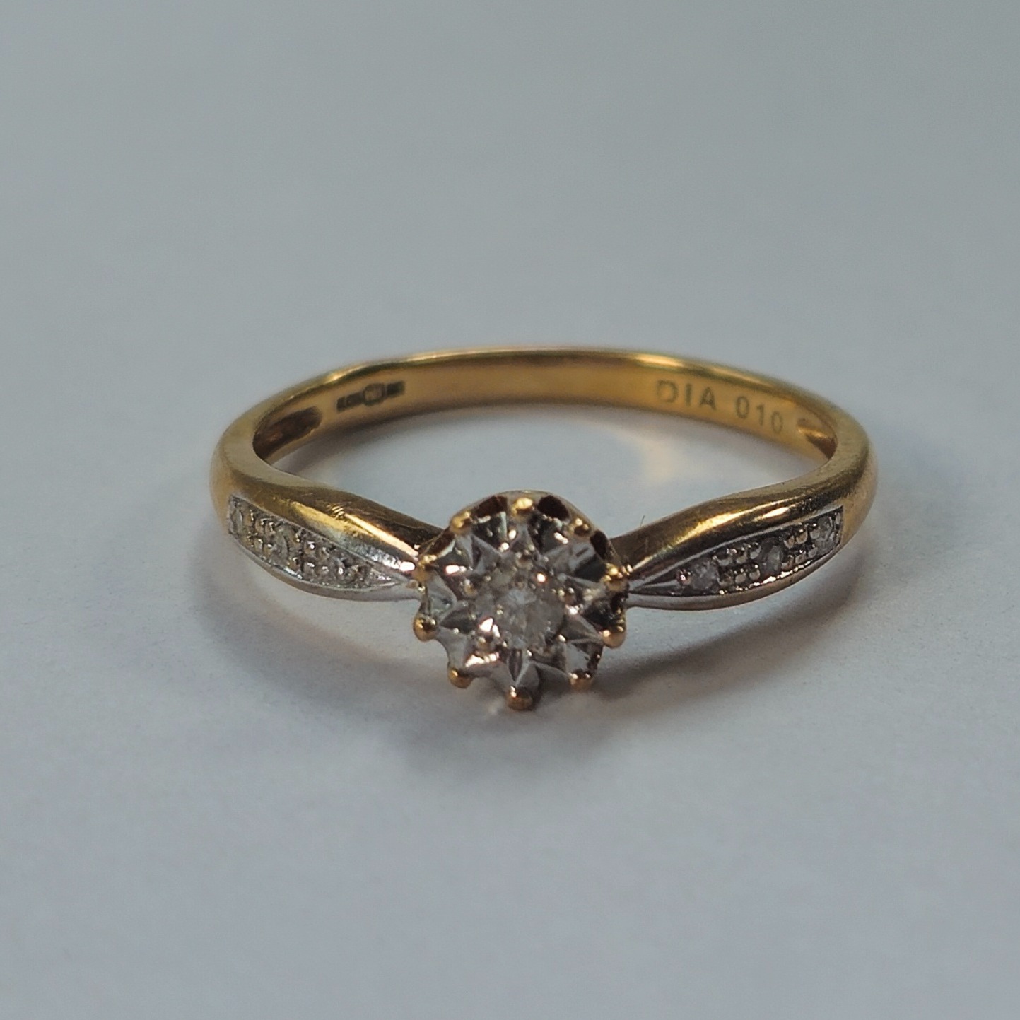 Product photo for 9ct Gold 0.10ct Diamond Engagement Style Ring Size M
