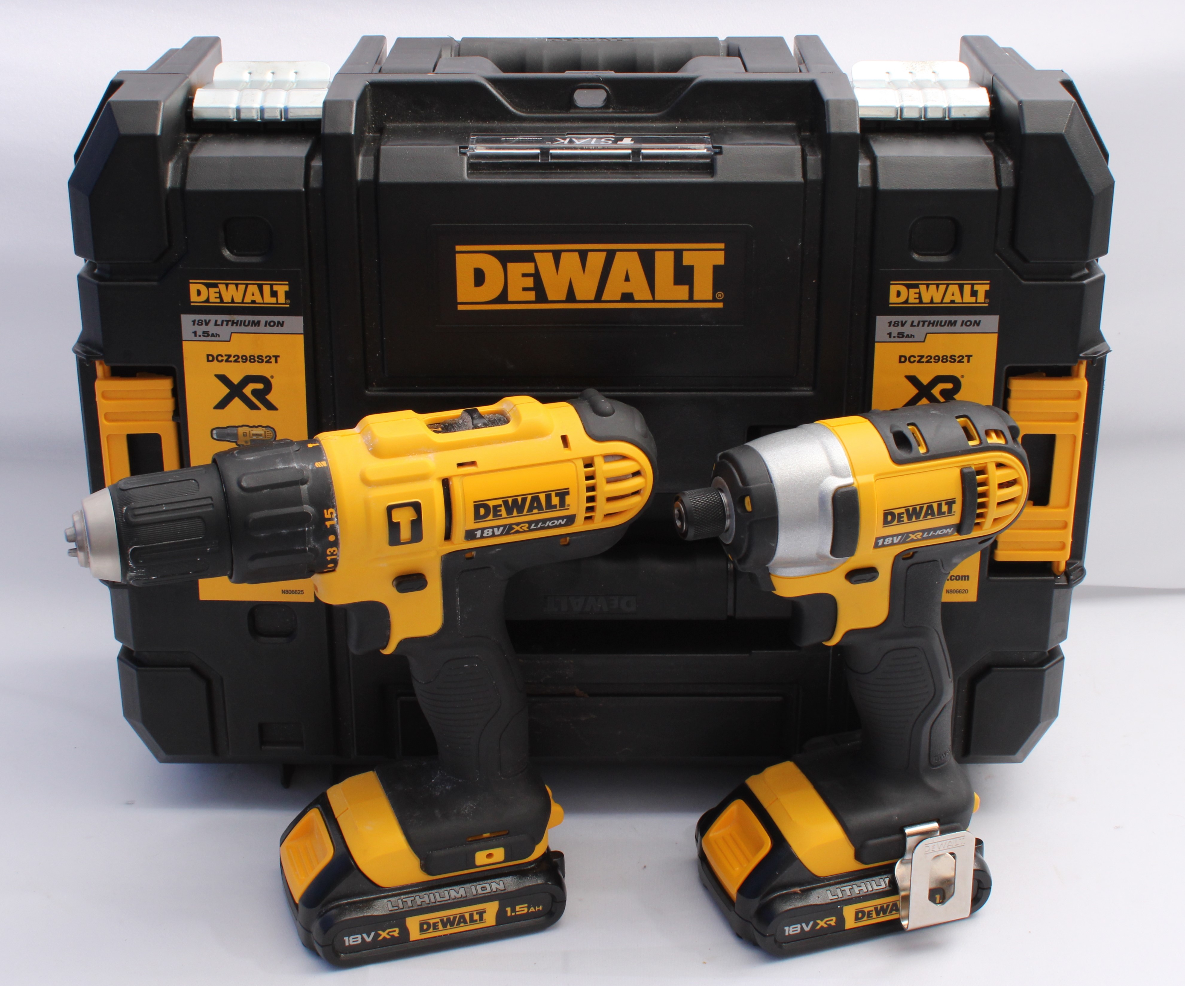 Product photo for DeWalt DCZ298S2T 18v Cordless Combi Drill & Impact Driver Set (U)