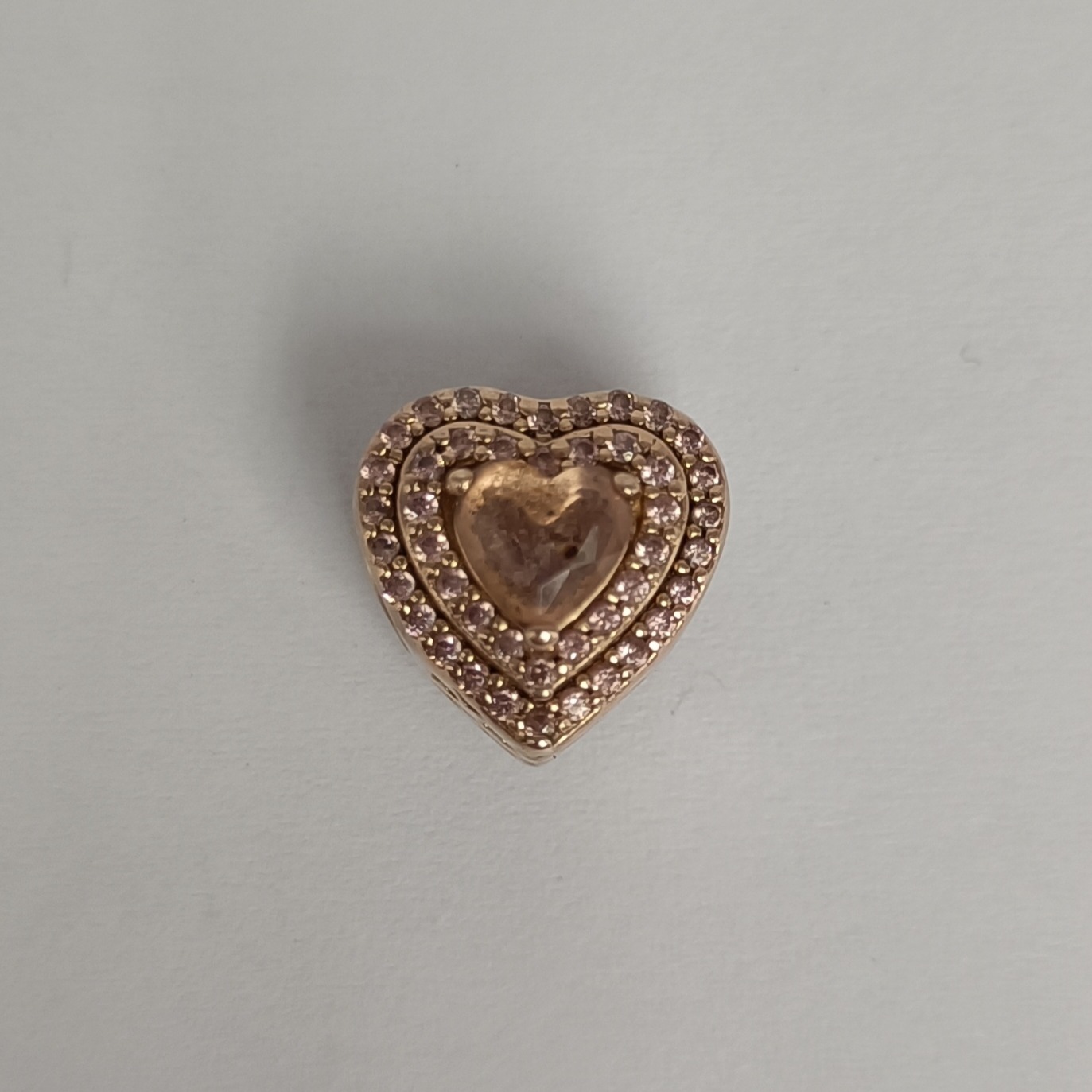 Product photo for Rose Gold Pink Heart Pandora Charm
