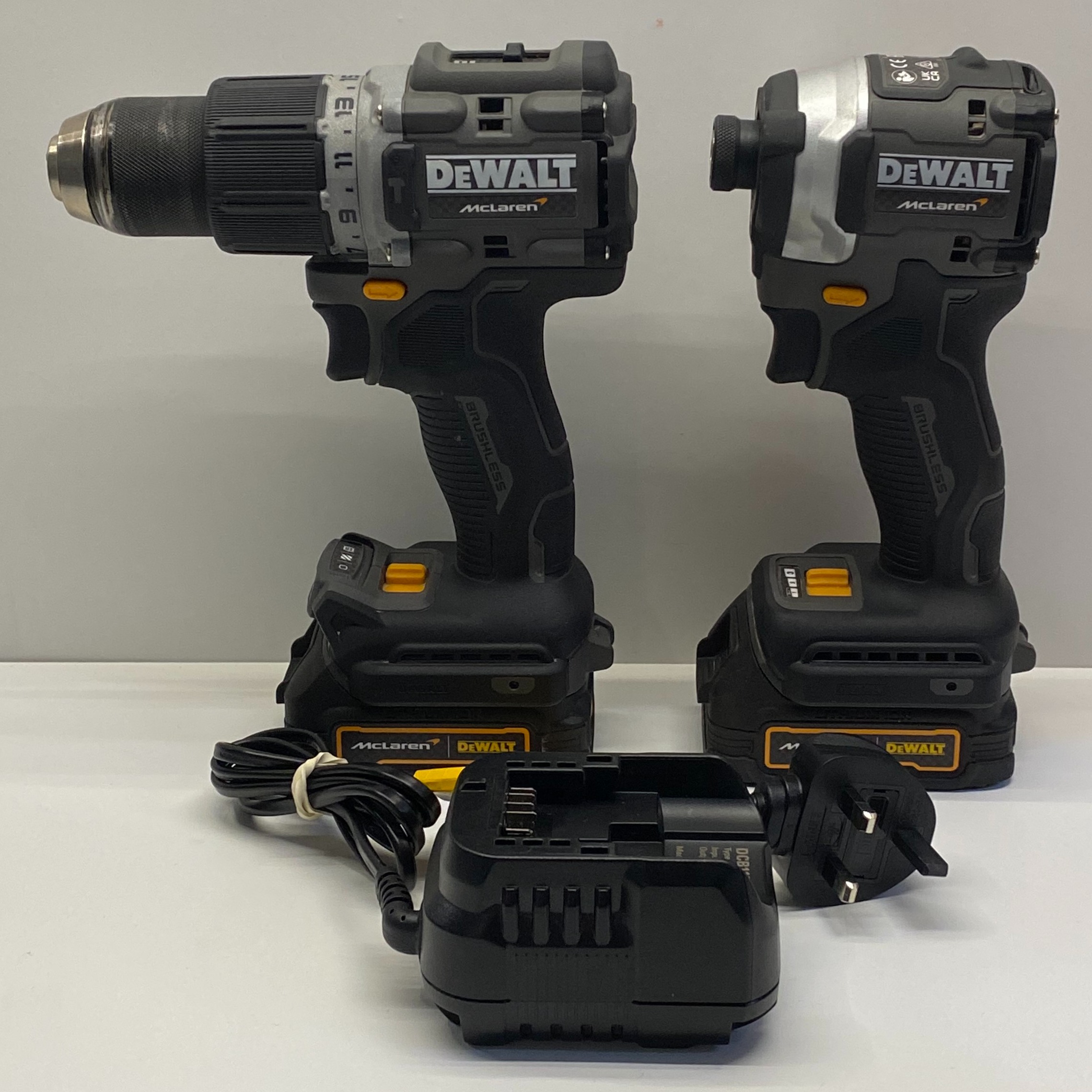 Product photo for Dewalt McLaren DCD85M Drill & DCF85M Impact Driver 18V in Hard Case