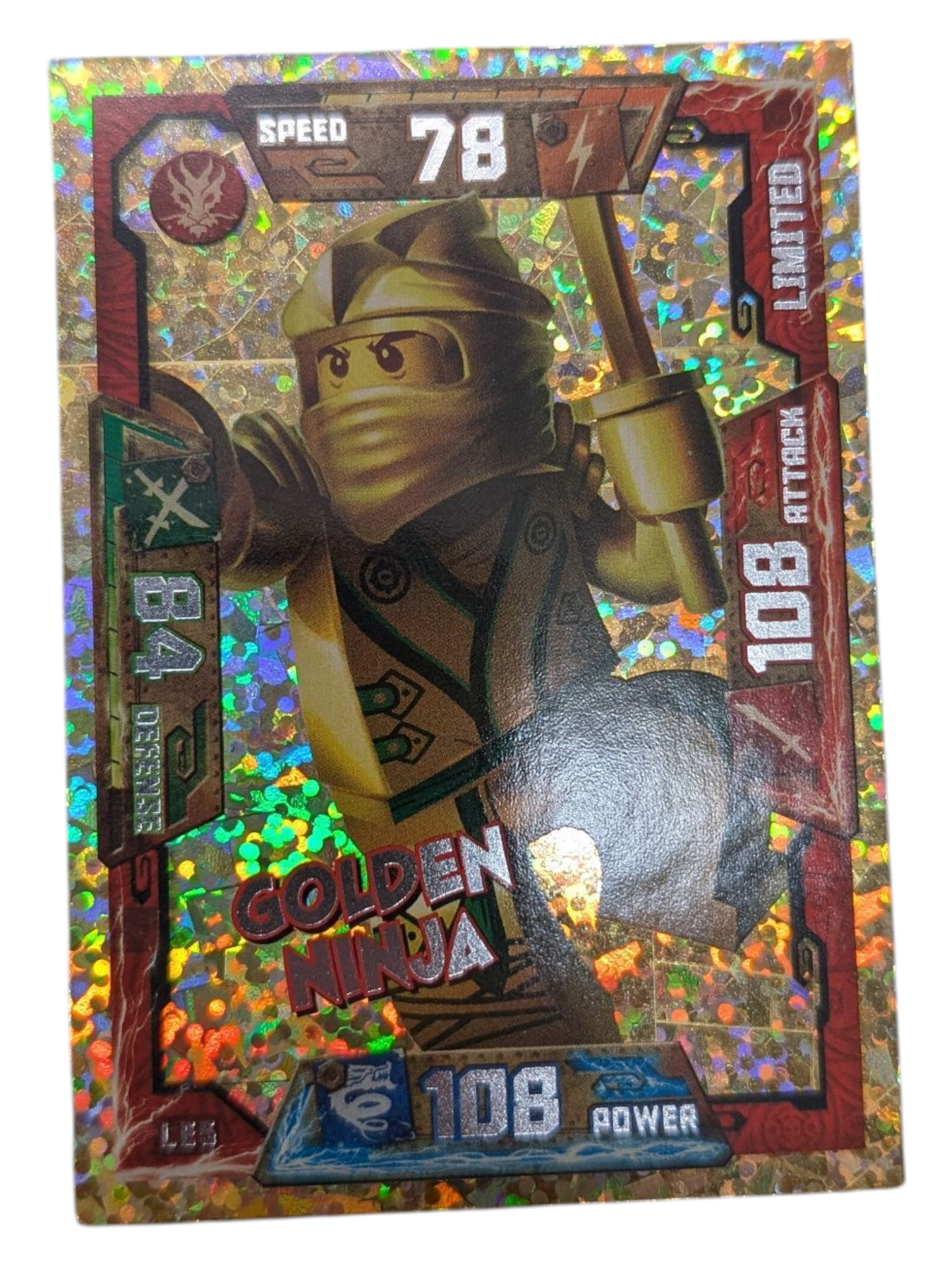 Product photo for LEGO Ninjago Series 8 LE8 Golden Ninja Limited Edition Gold Foil Card