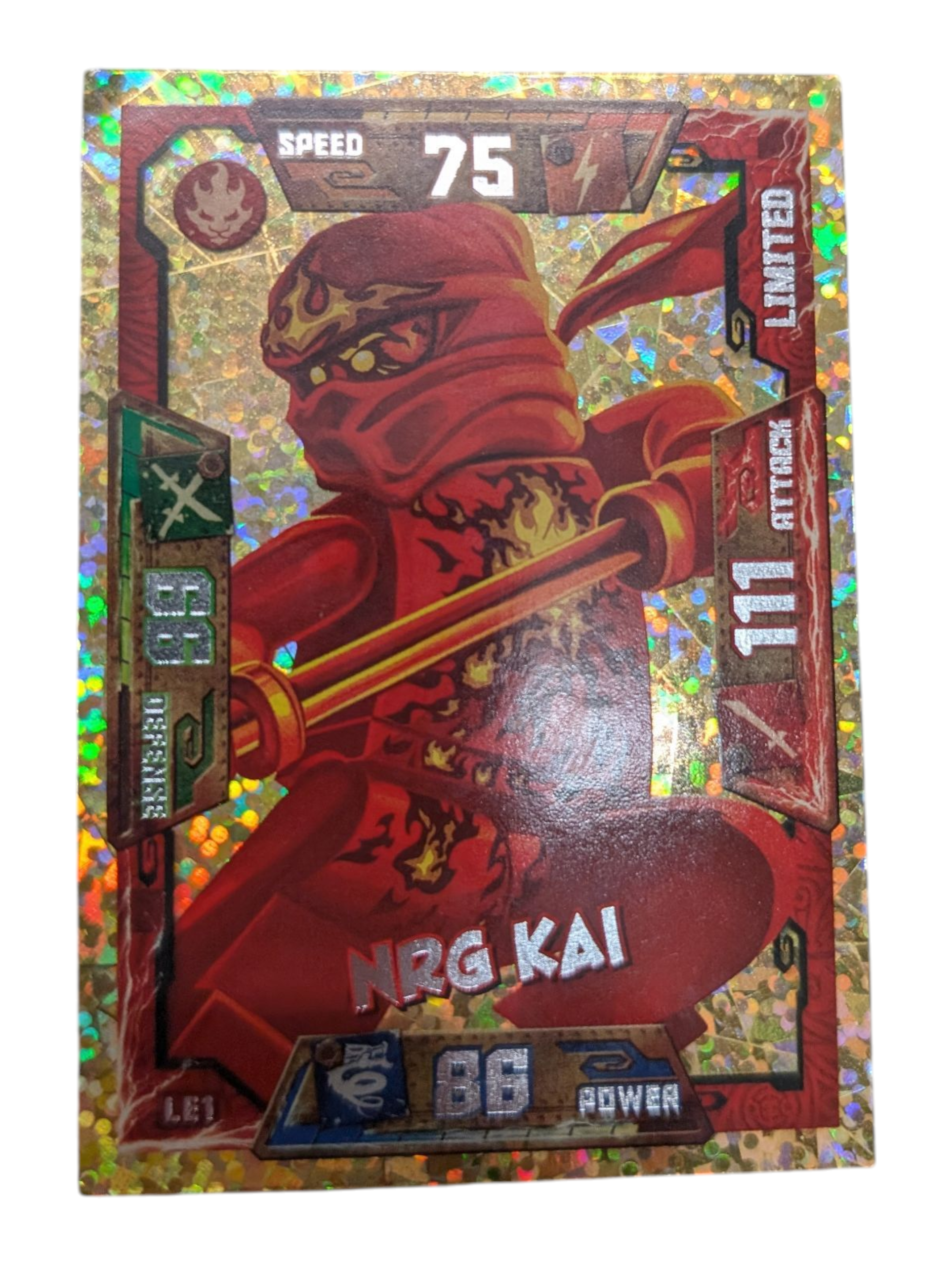 Product photo for LEGO Ninjago TCG Series 1 LE1 NRG Kai Limited Edition Gold Foil Card