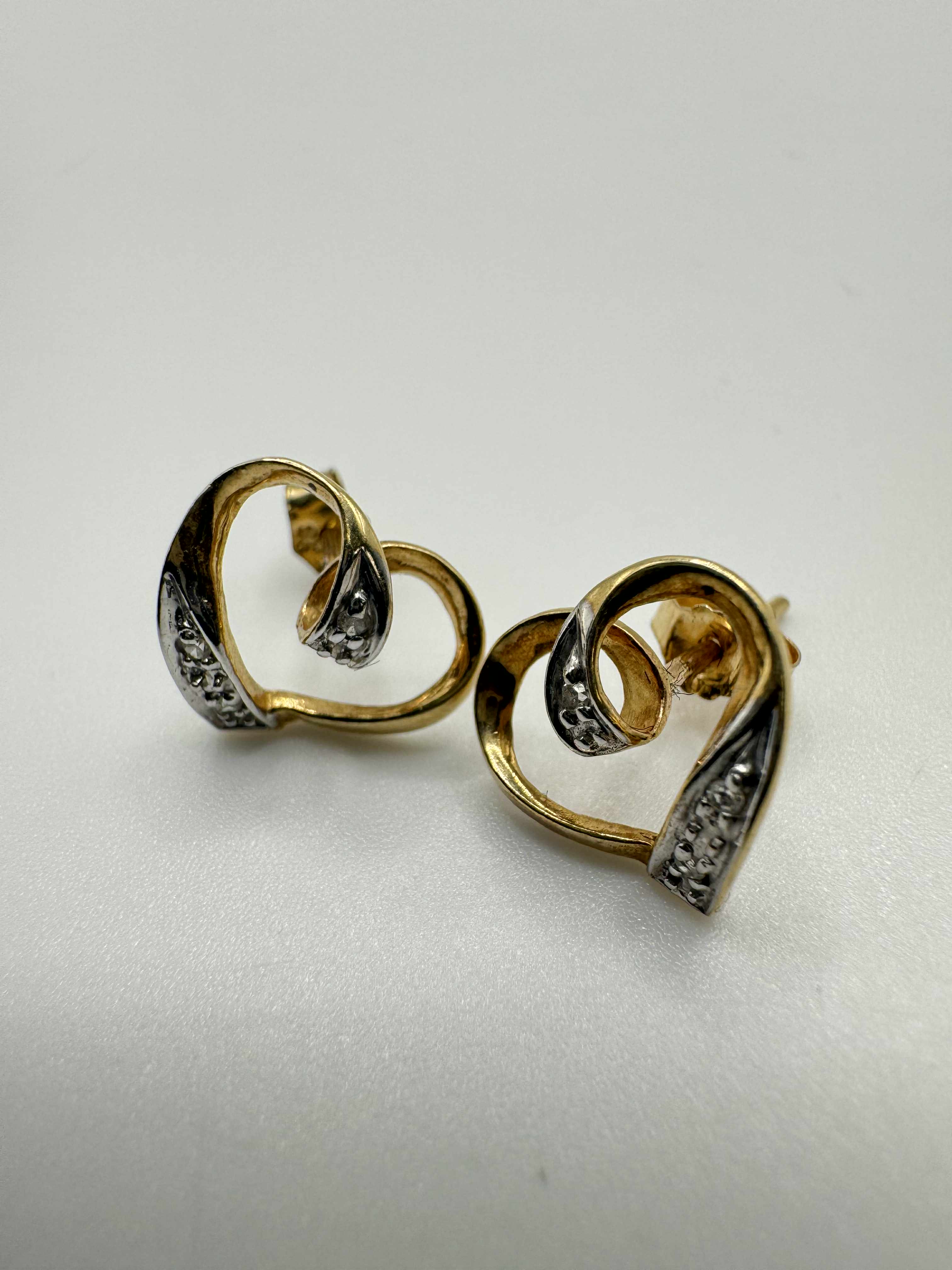 Product photo for 9ct Diamond Heart Earrings