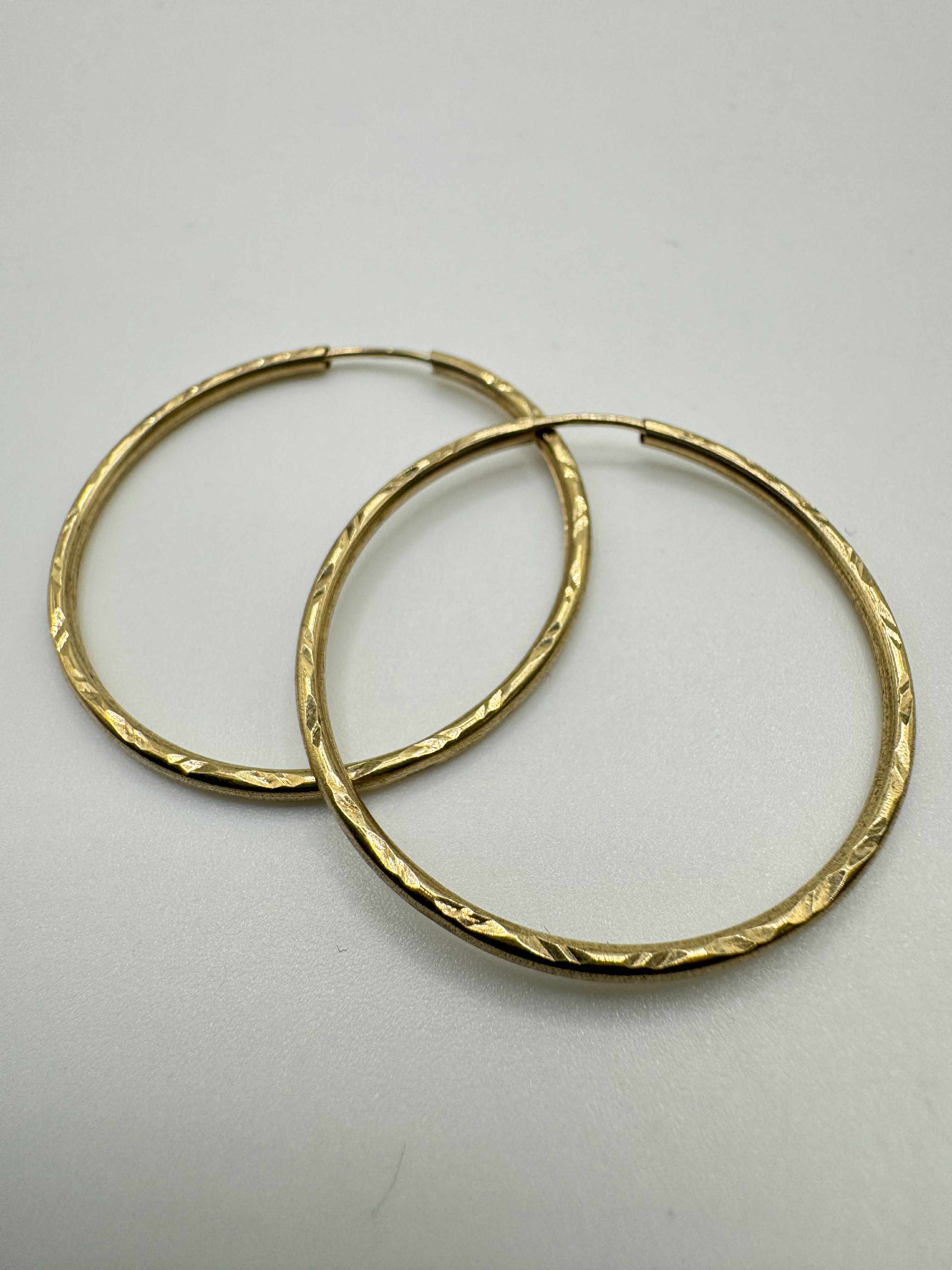 Product photo for 9ct Patterned Hoop Earrings