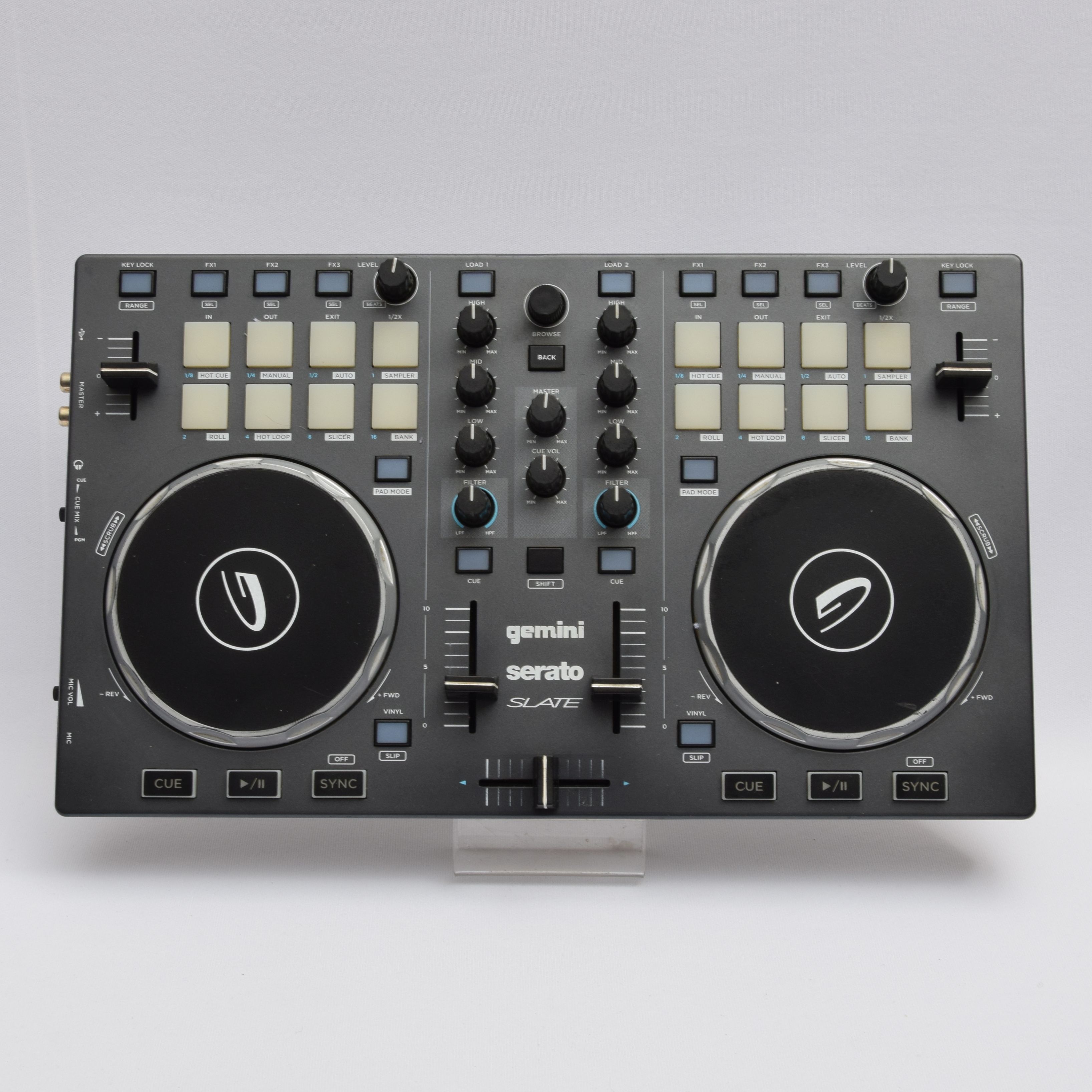 Product photo for Gemini Slate 2-Channel Serato DJ Intro Controller EQ Mixer (U)