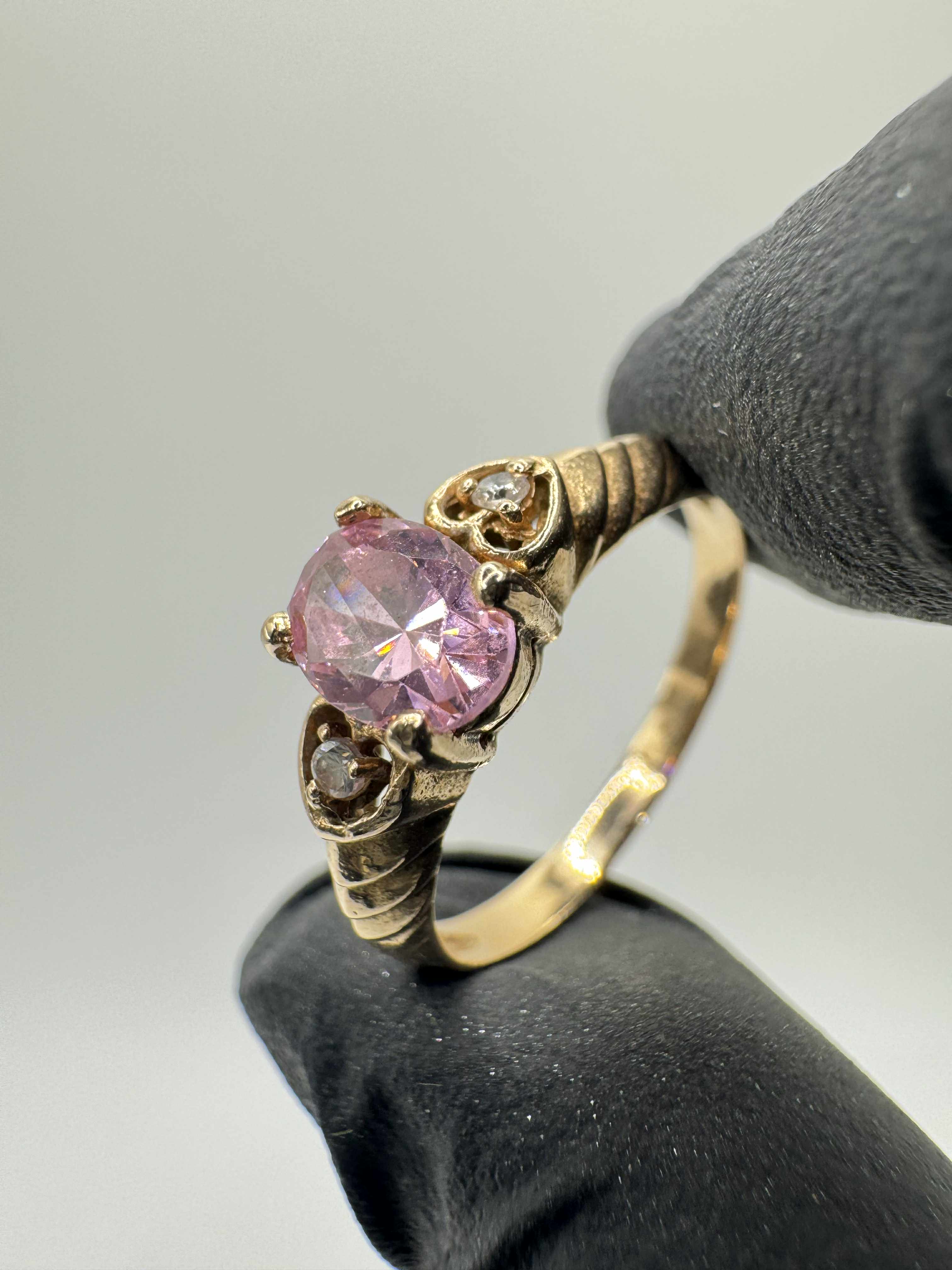 Product photo for 14ct Rose Gold Pink Gem Ring