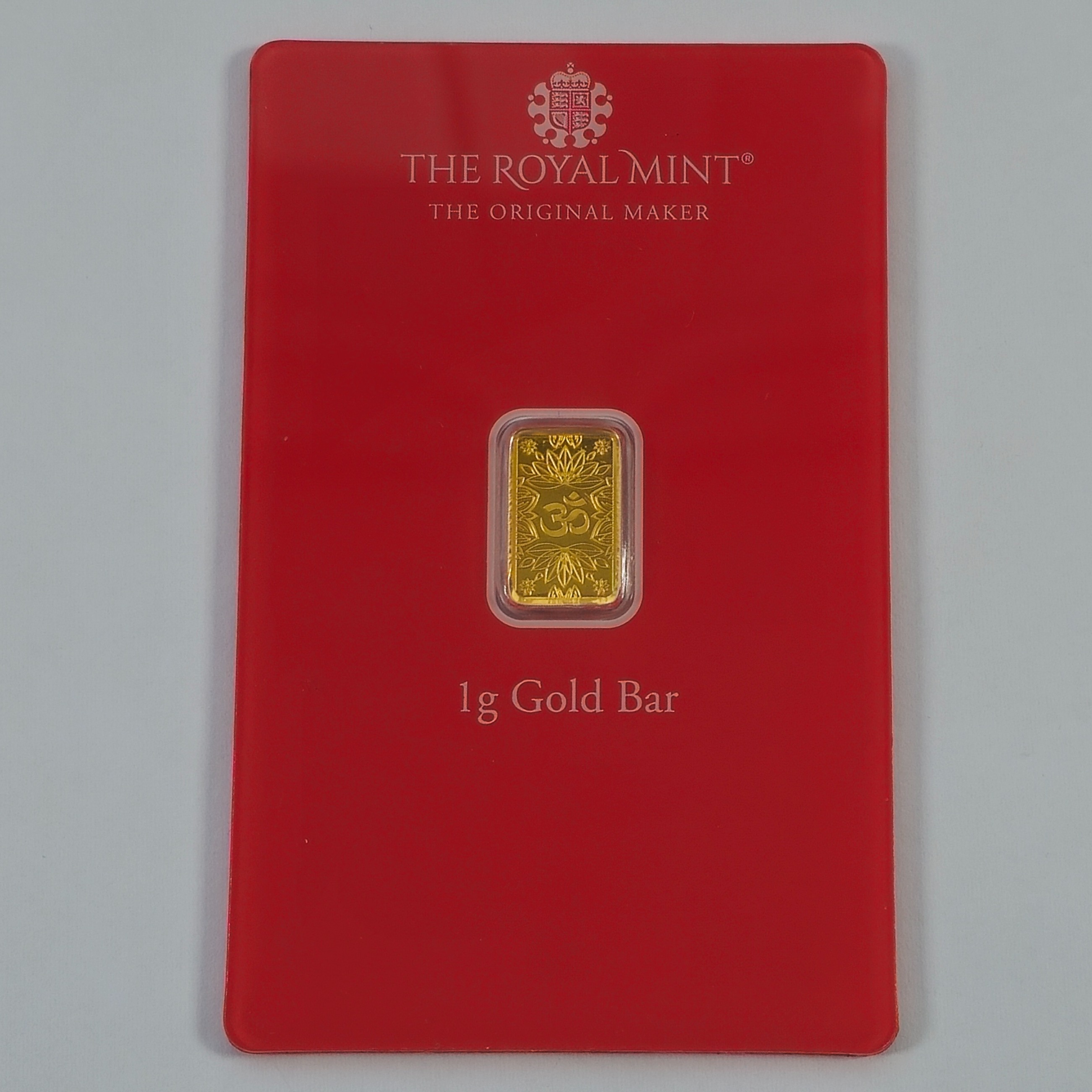Product photo for 999.9 Fine Gold Bullion OM Hindu Sign Ingot