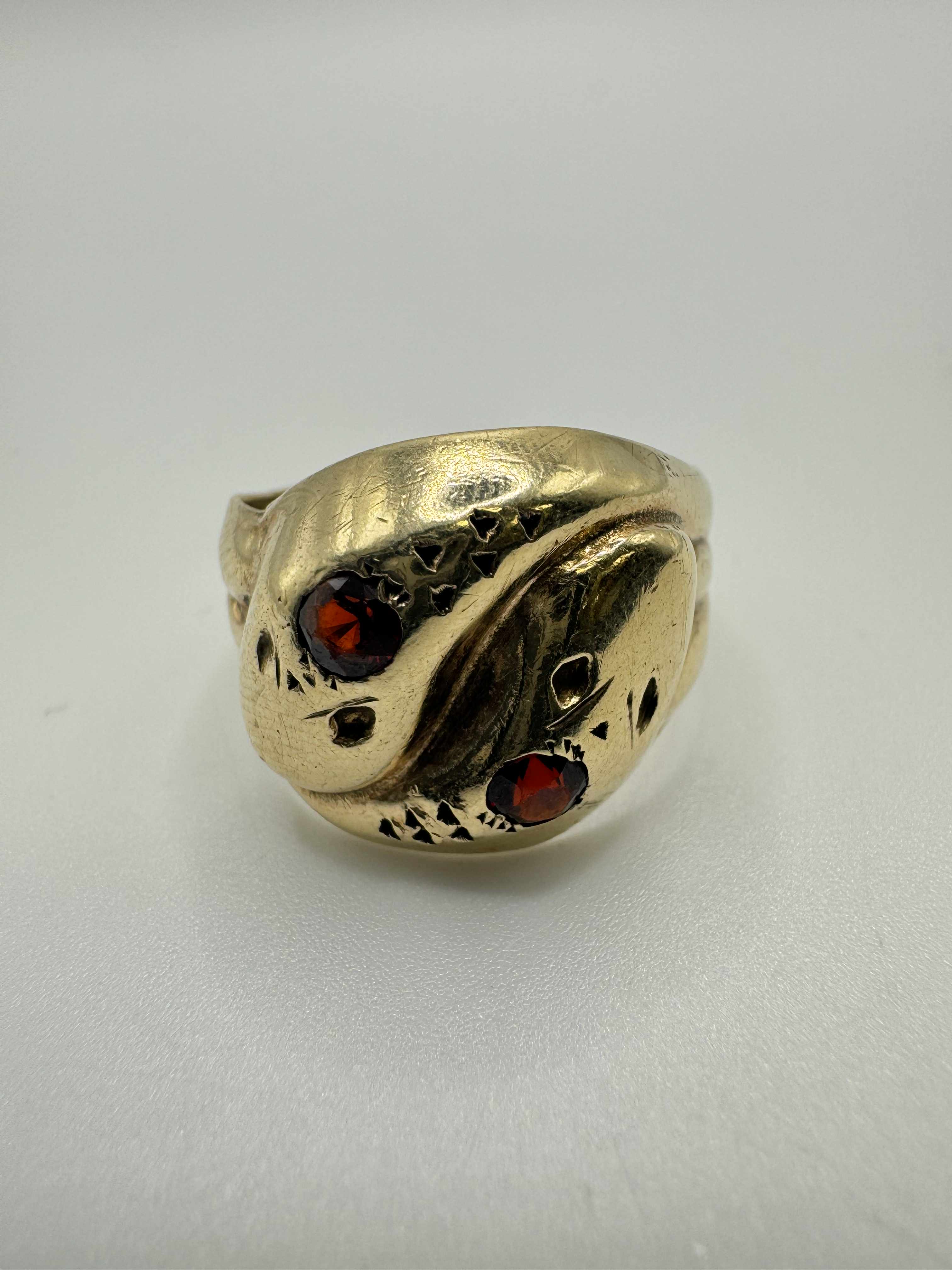 Product photo for 9ct Double Snake Garnet Ring