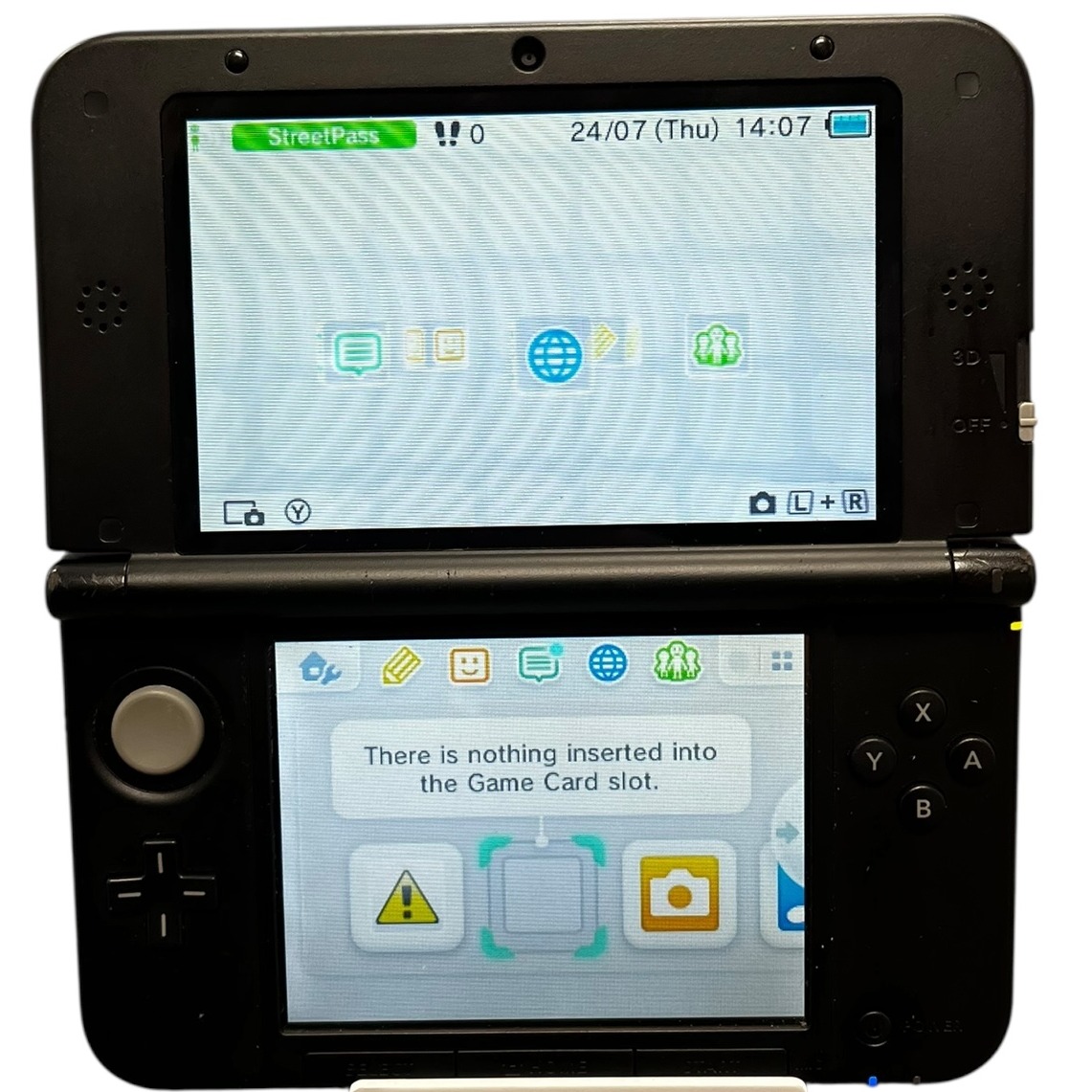 Product photo for Nintendo 3DS XL Handheld Console - Red & Black (Used, 2011 Release)