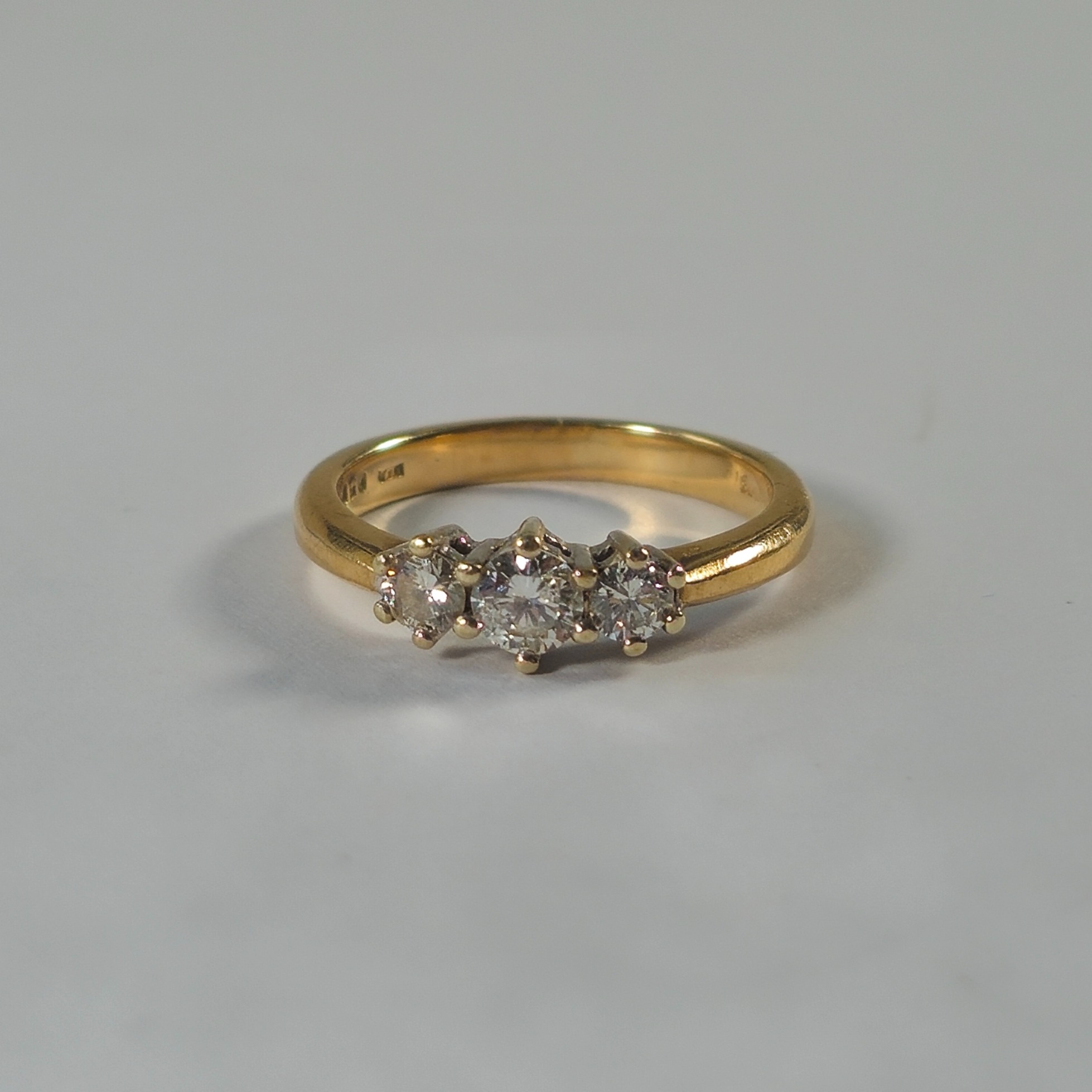 Product photo for 9ct Gold 0.50ct Diamond Trilogy Ring Size L