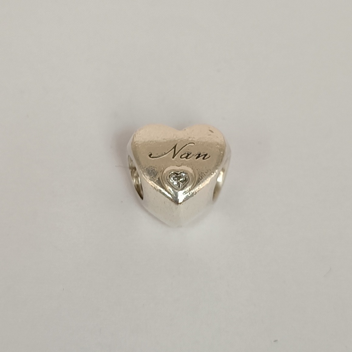 Product photo for Heart 'NAN' Pandora Charm