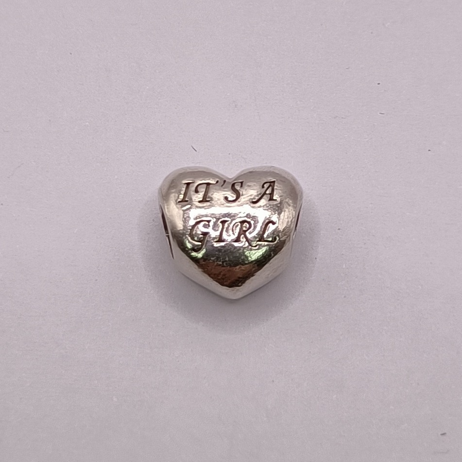 Product photo for Heart 'Its A Girl' Pandora Charm