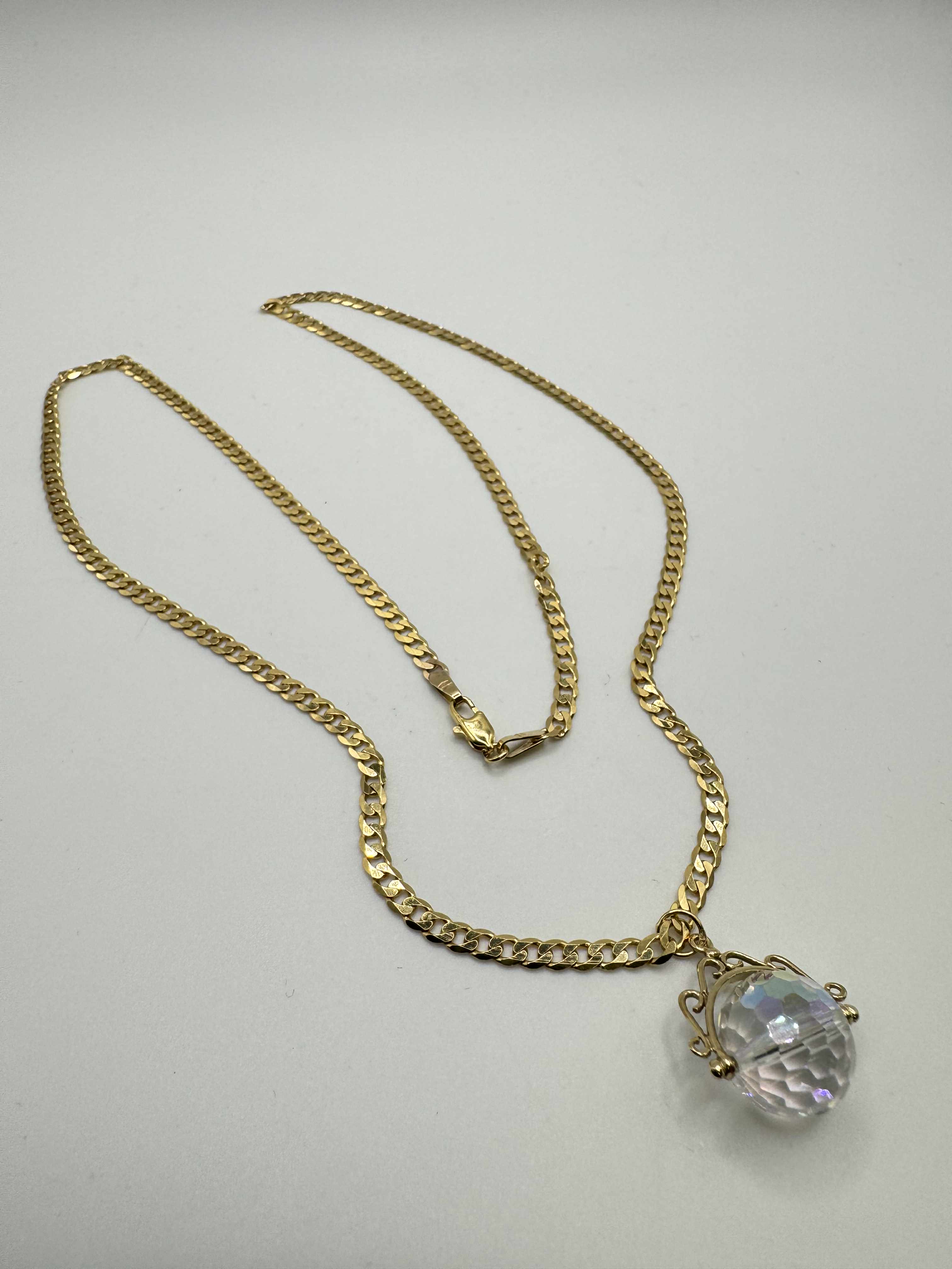 Product photo for 9ct Chain & Disco Ball Pendant