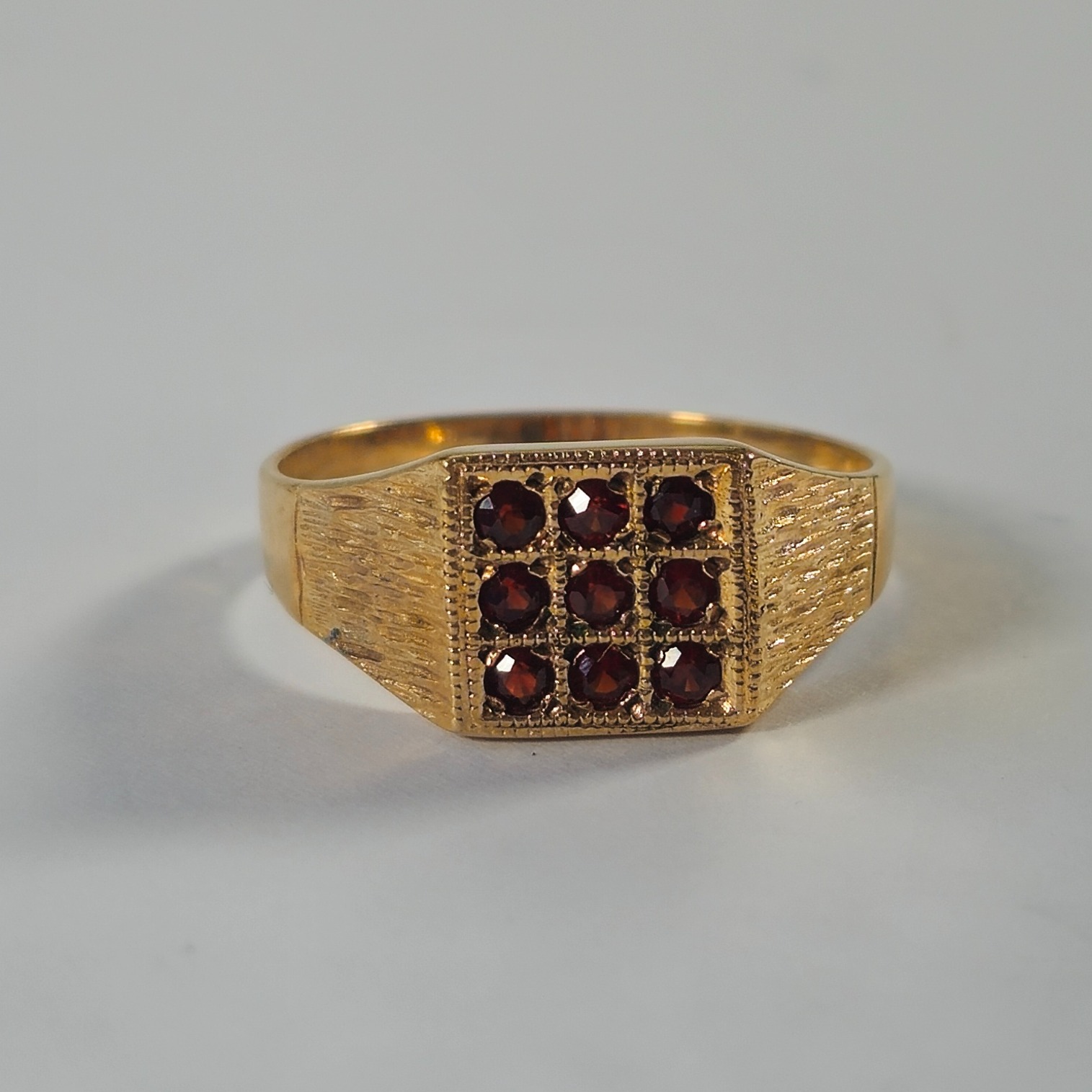 Product photo for 9ct Gold Orange Stone Ring Size W1/2