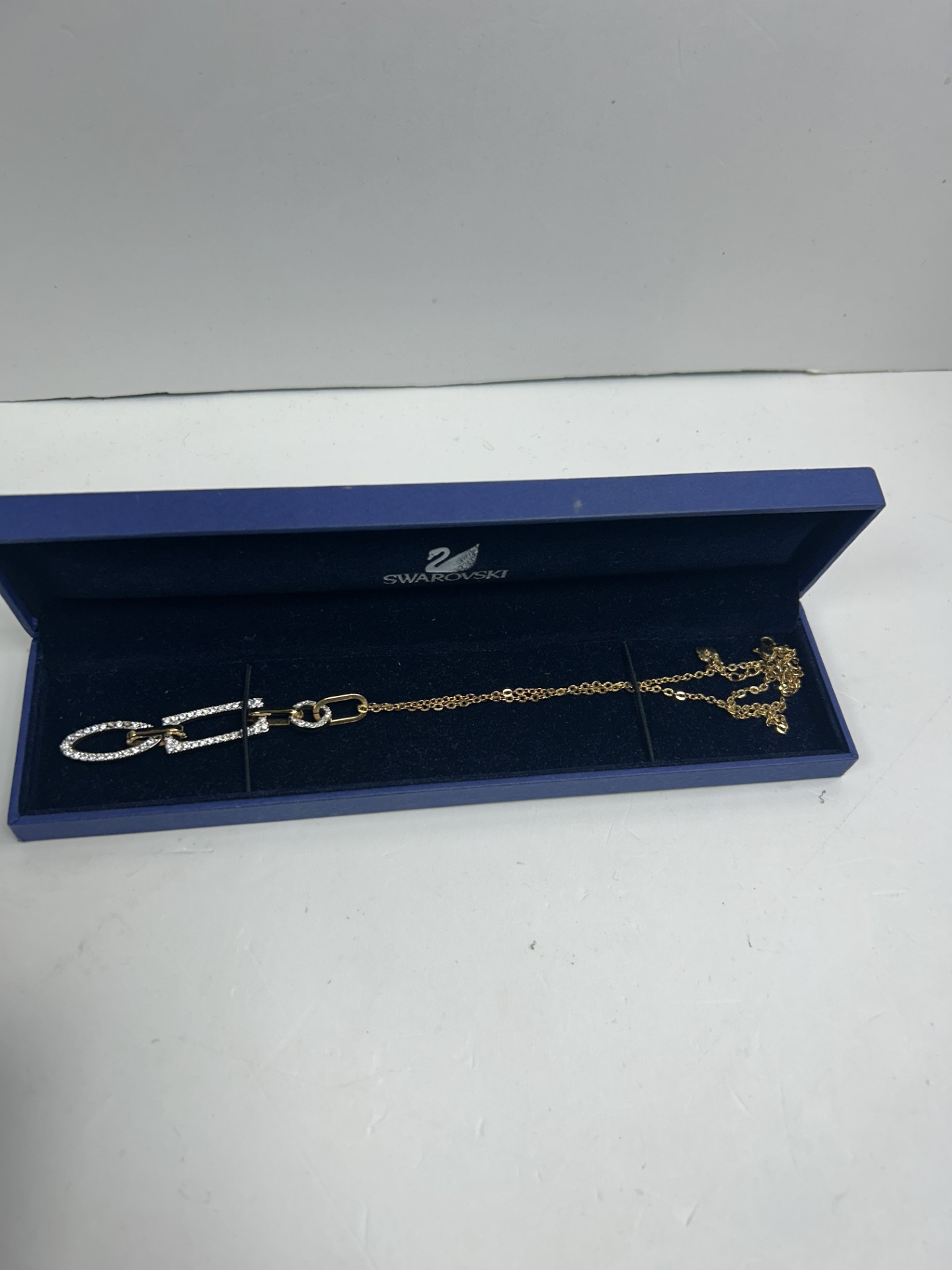 Product photo for SWAROVSKI GOLD PLATED NECKLACE BOXED