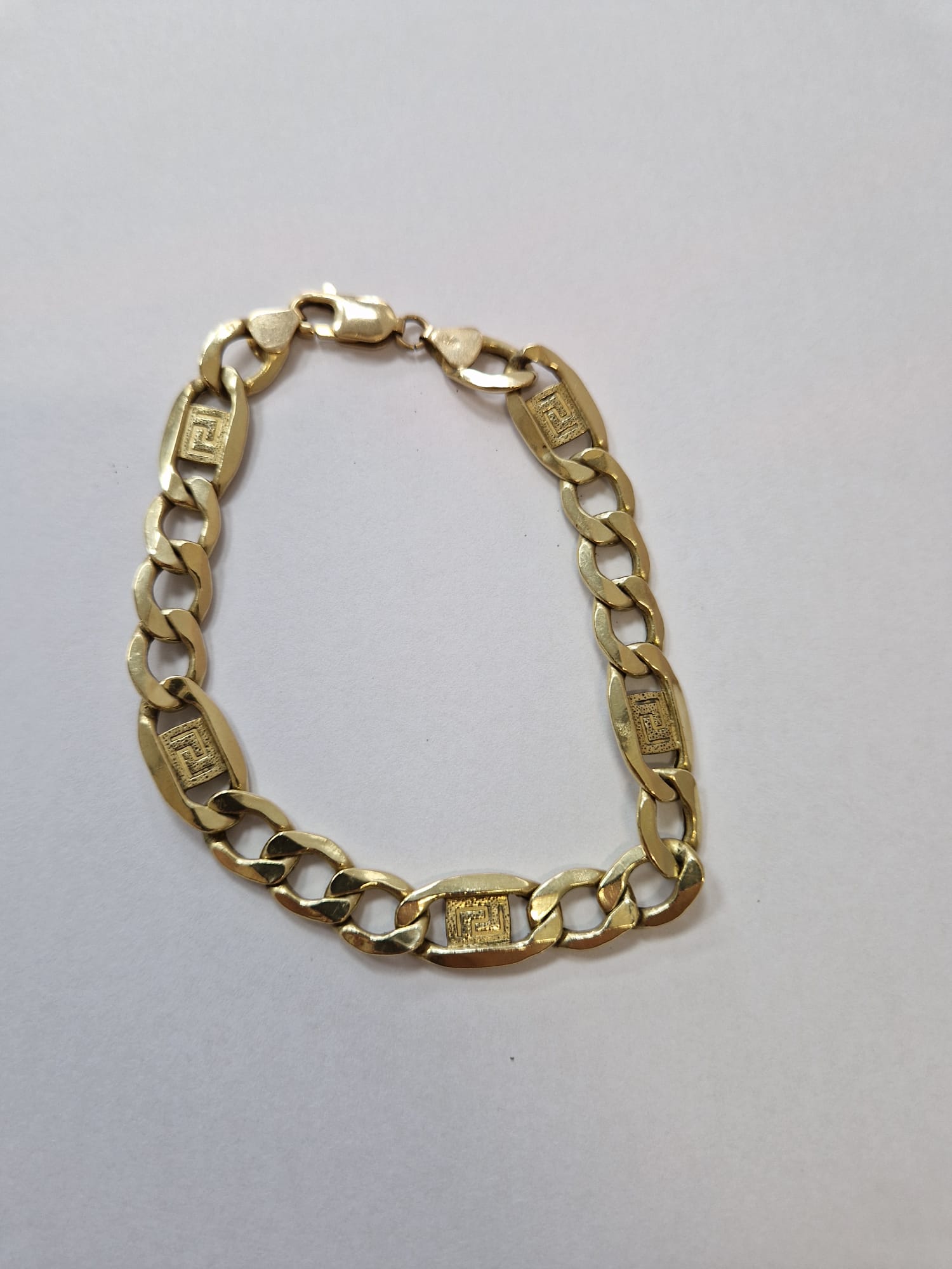 Product photo for Gold 18ct Designer Cuban Link Bracelet – 9”
