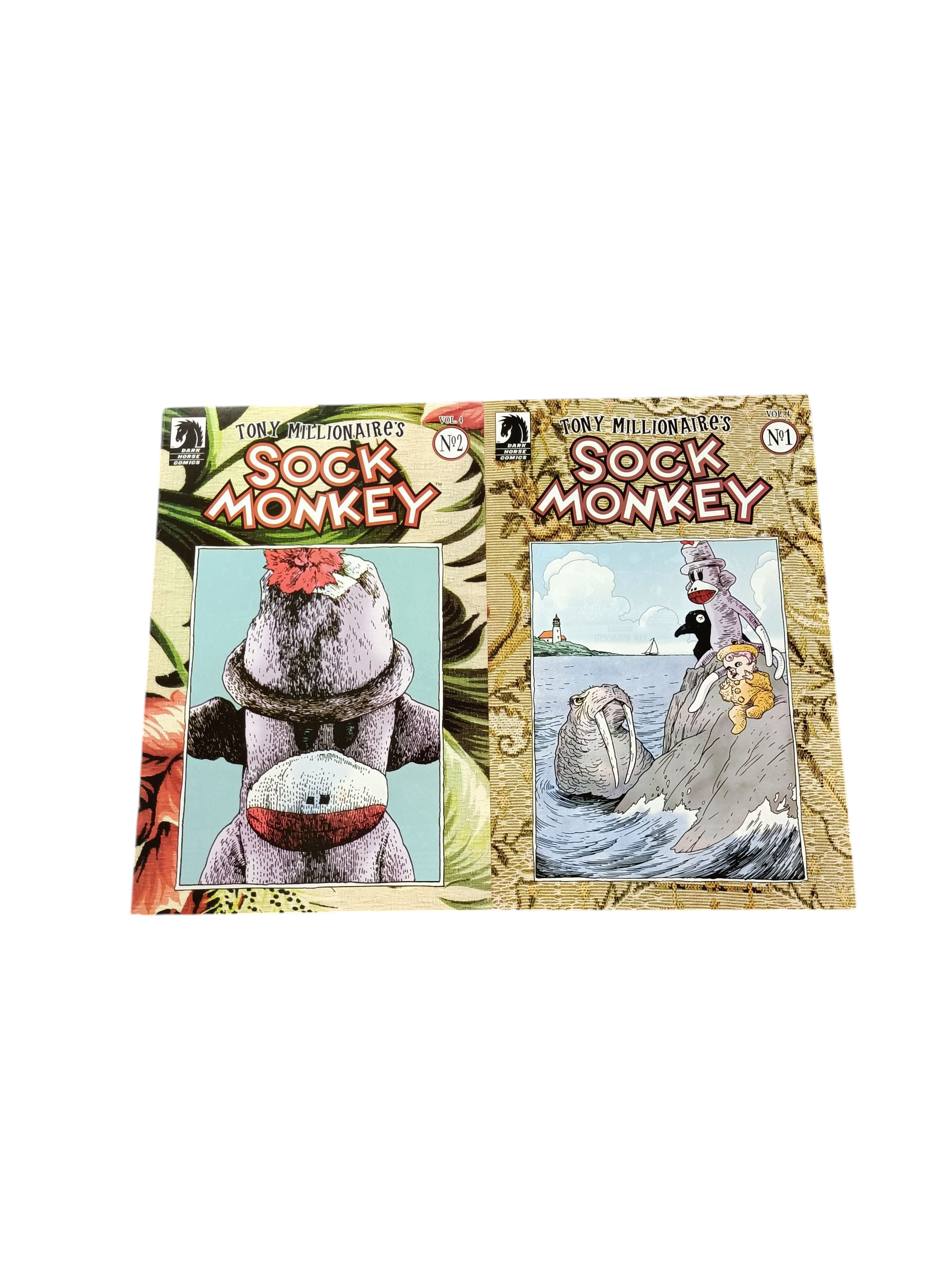 Product photo for Tony Millionaire's Sock Monkey Comic Bundle X2