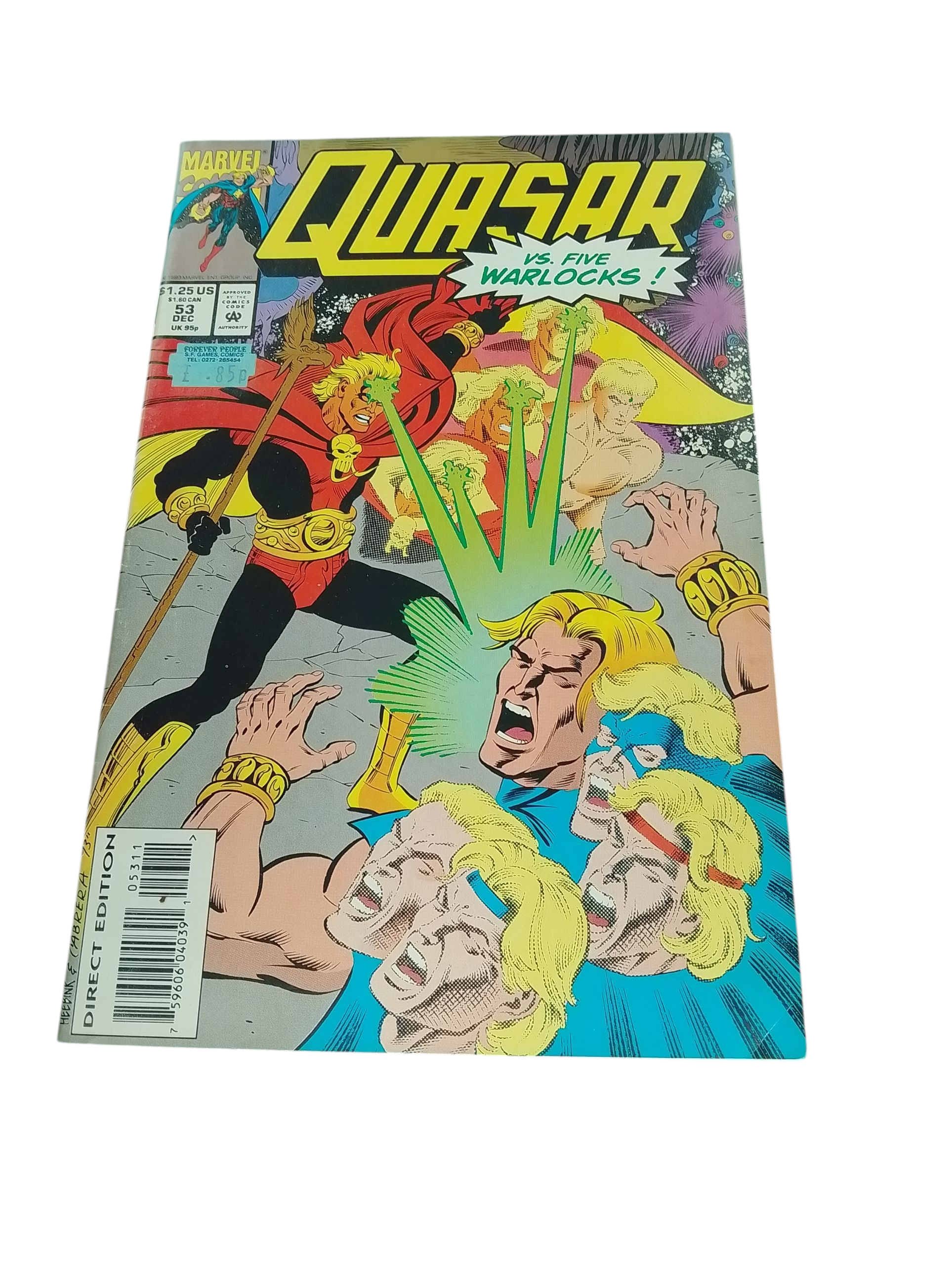 Product photo for Marvel Quasar VS. Five Warlocks! #53 1993