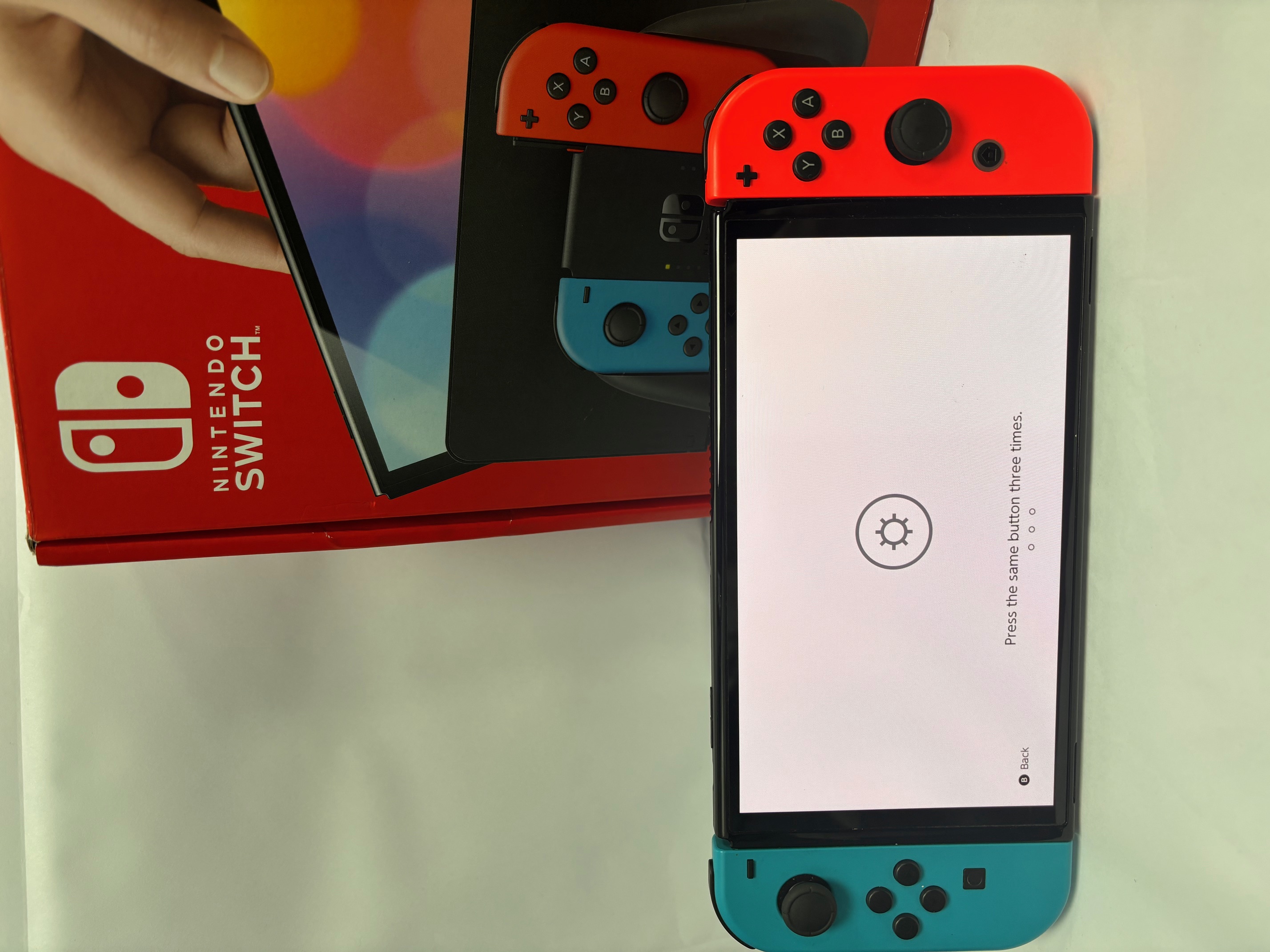 Product photo for switch oled boxed