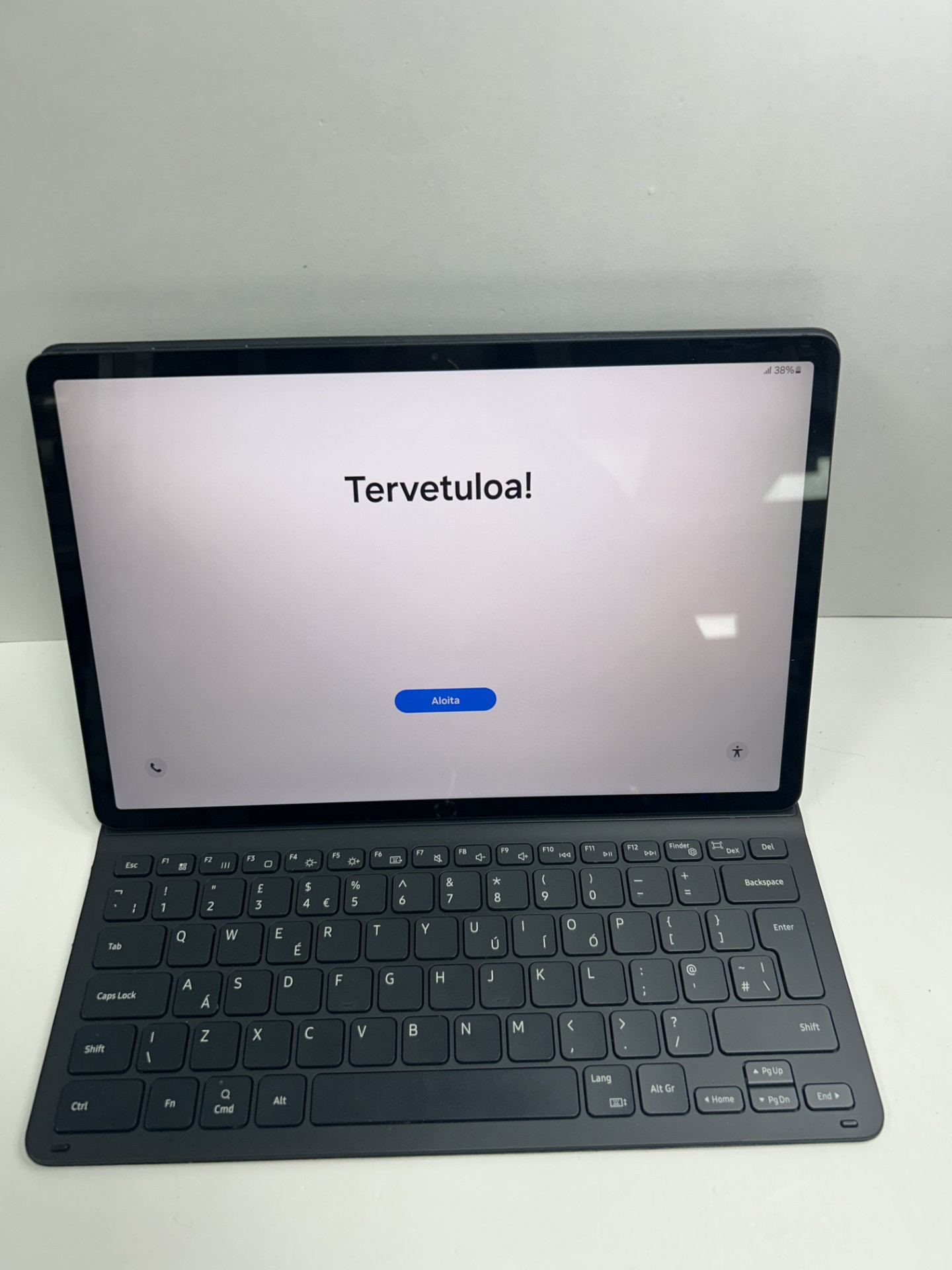 Product photo for SAMSUNG GALAXY TAB S7 FE 64GB WIFI & CELLULAR WITH KEYBOARD CASE OXFORD GREY UNBOXED