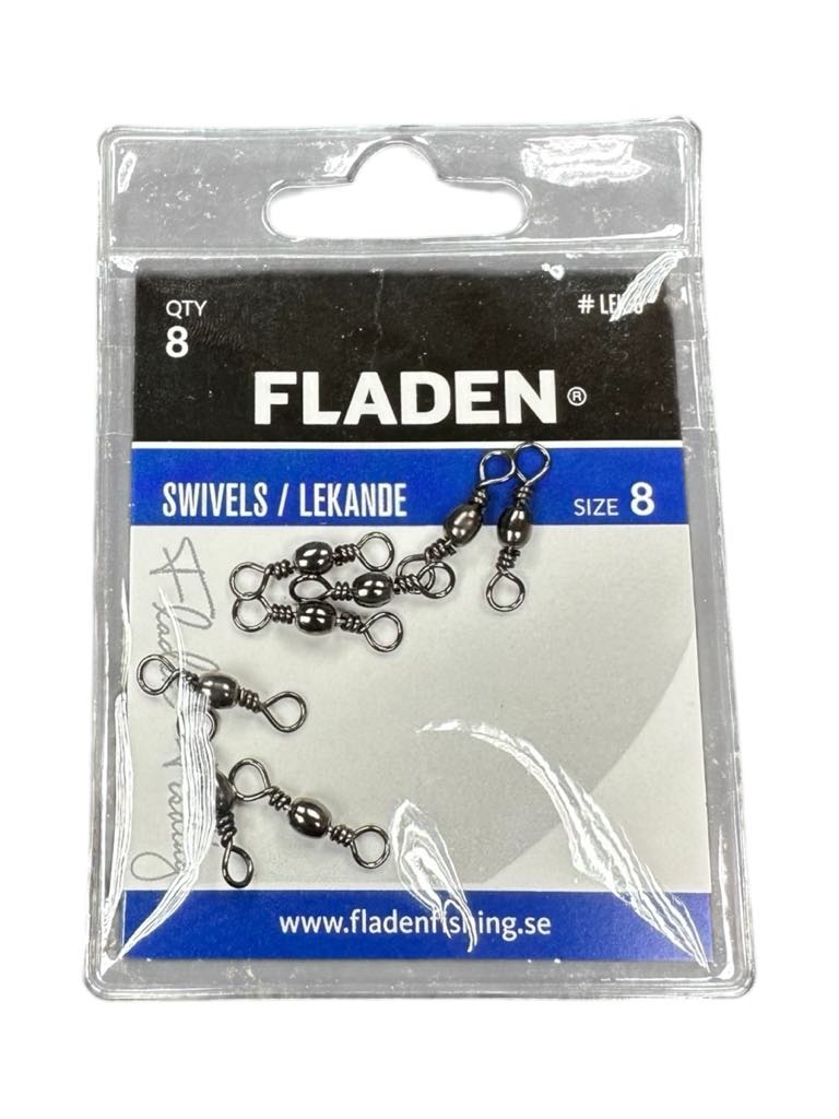Product photo for FLADEN 8pk Barrel Swivels Size 8