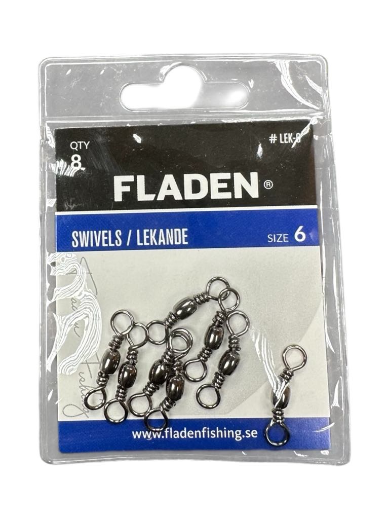 Product photo for FLADEN 8pk Barrel Swivels Size 6