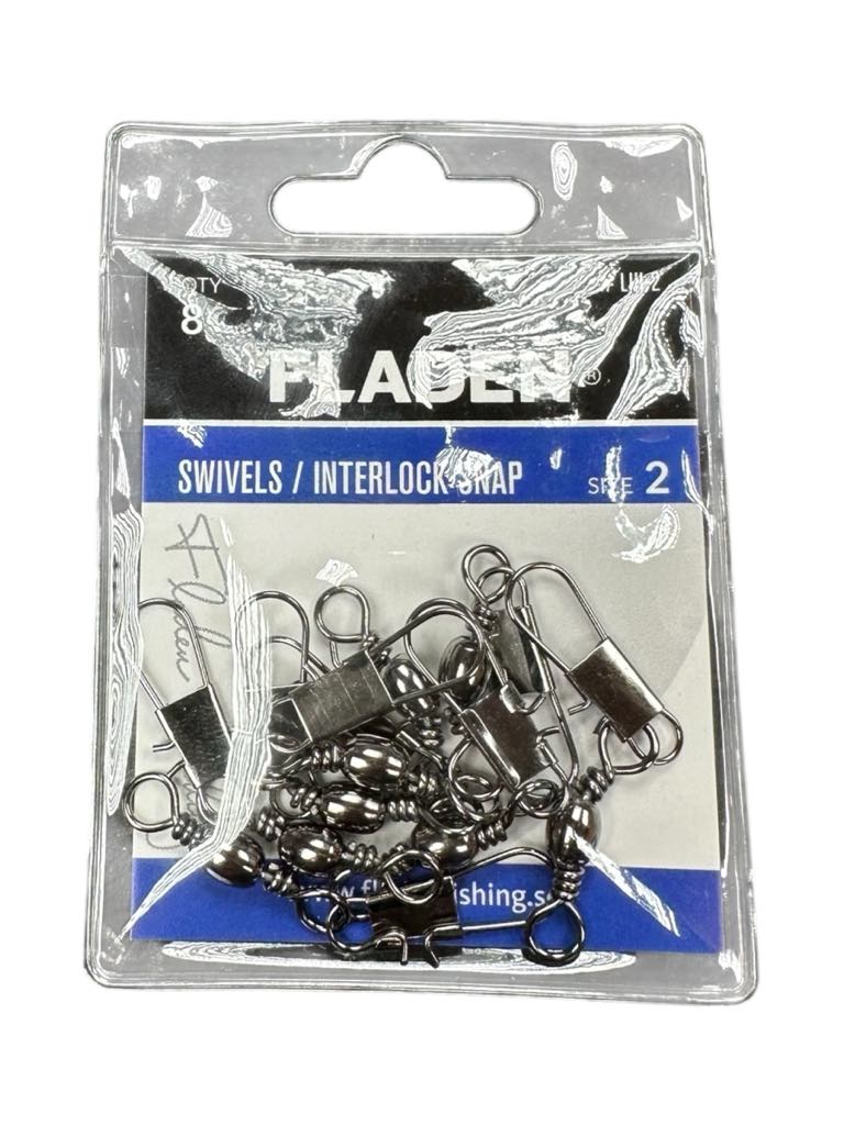 Product photo for FLADEN 8pk Interlock Snap Swivels Size 2