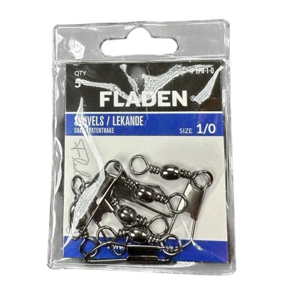 Product photo for FLADEN 5pk Snap Swivels Size 1/0