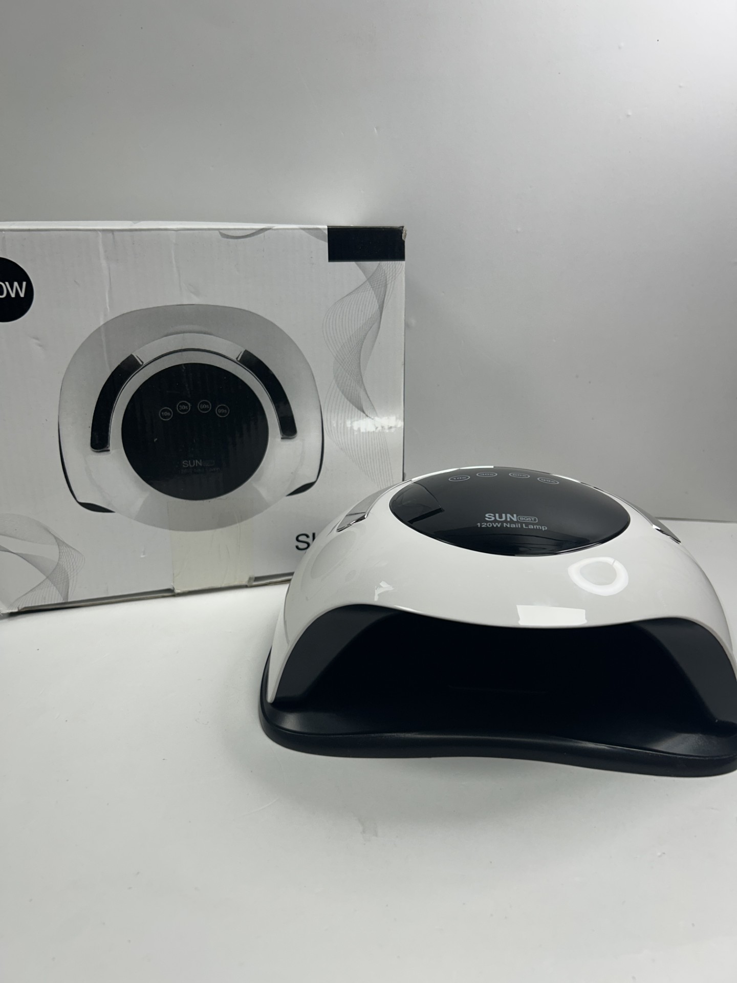 Product photo for SUN NAIL LAMP 120W WHITE BOXED