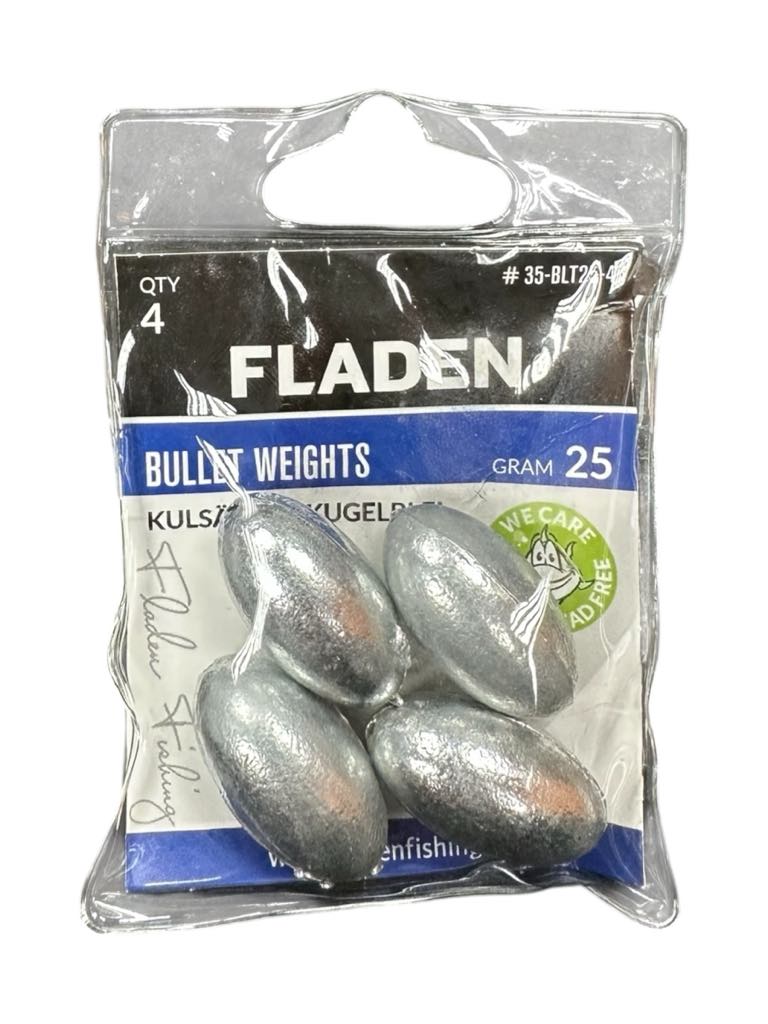 Product photo for FLADEN 4pk Non-Toxic Pierced Bullet Weights 25g