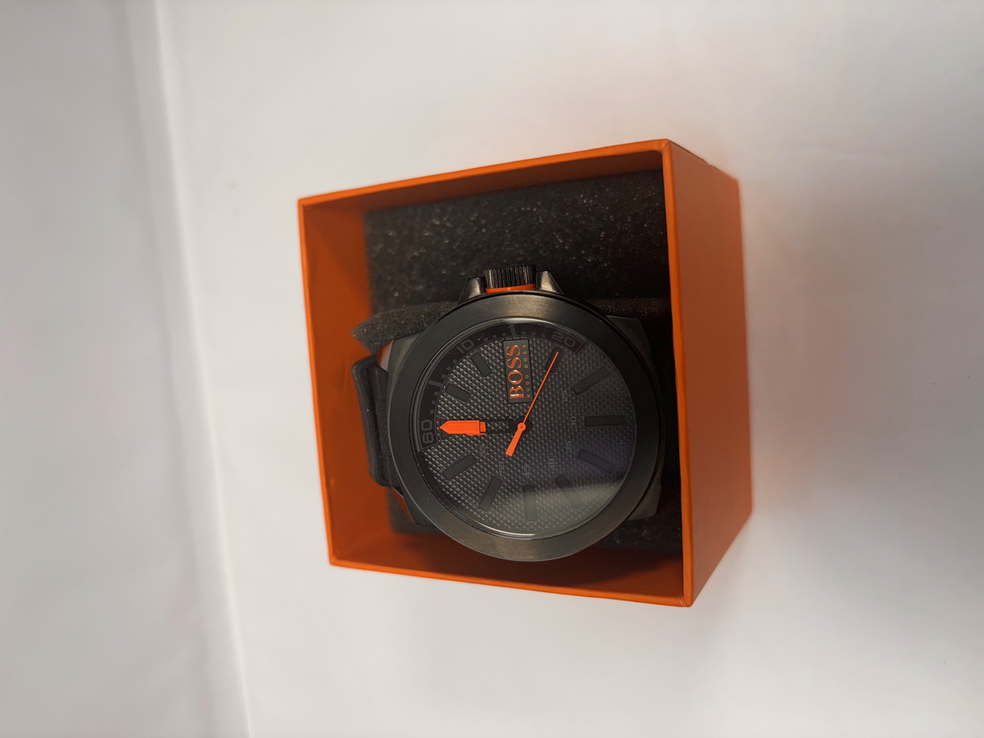 Product photo for hugo boss boss watch black rubber strap boxed