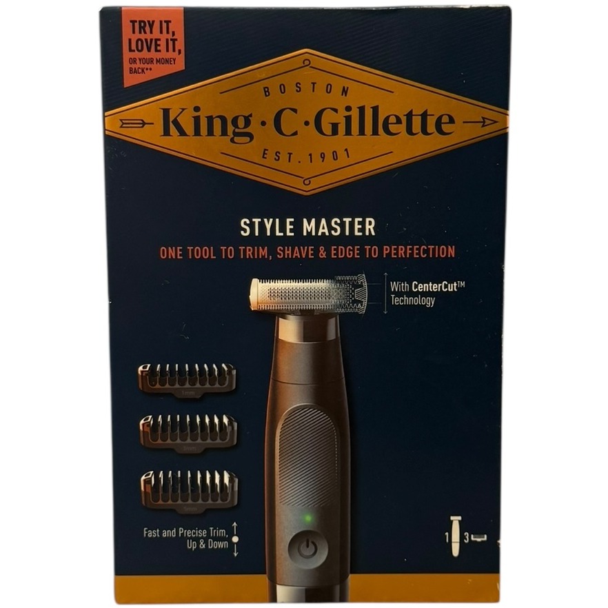 Product photo for New: King C. Gillette Style Master Trimmer - Black (3 in 1; Trim, Shave & Edge)