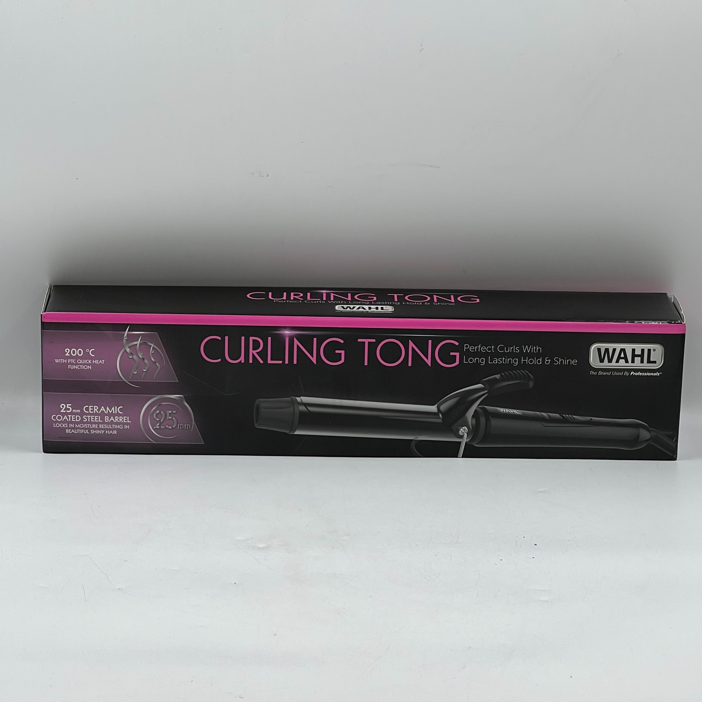 Product photo for WAHL ZX913 PROFESSIONAL 25mm CERAMIC HAIR CURLING IRON TONG CURLER WAND 200°C