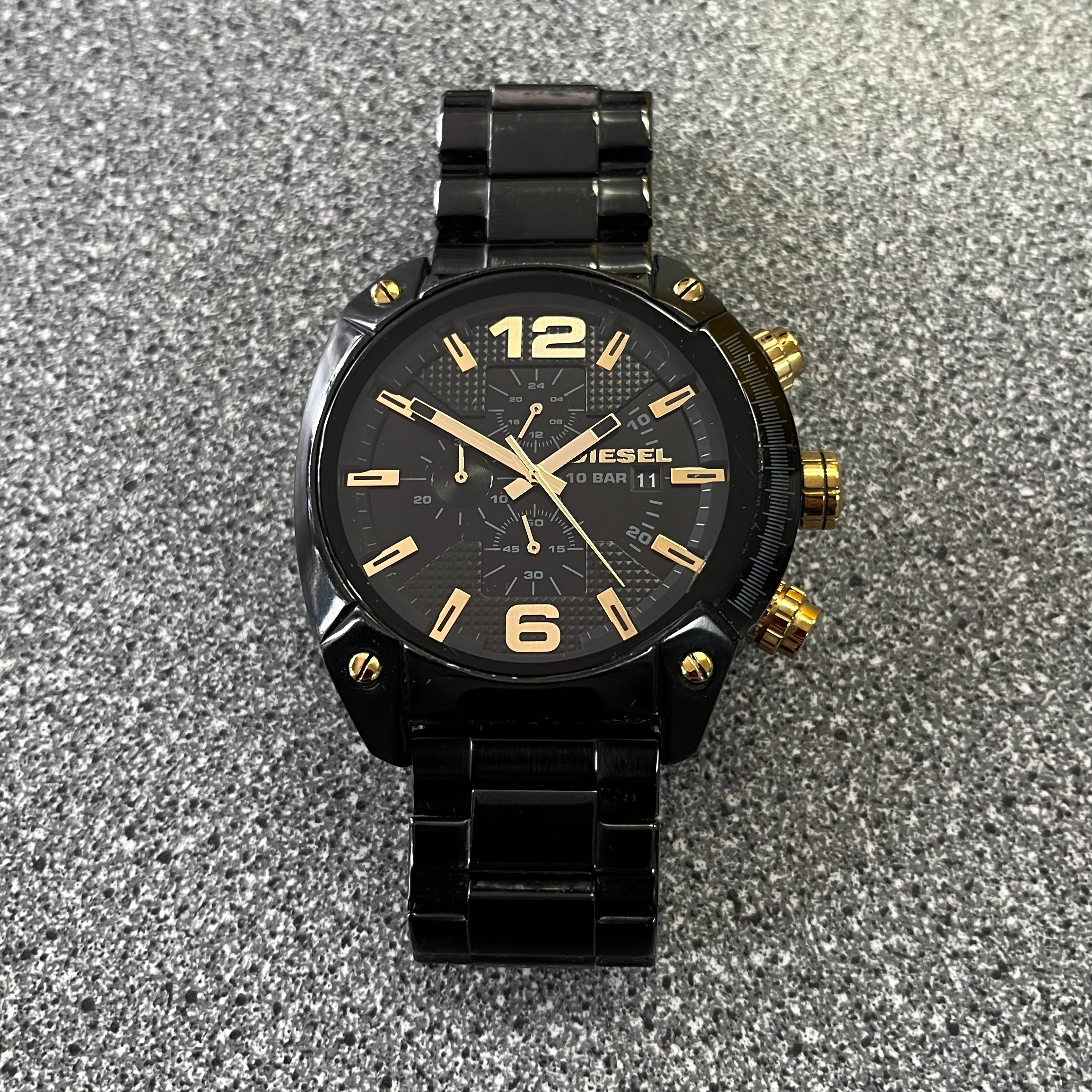 Product photo for Diesel Black And Gold Watch