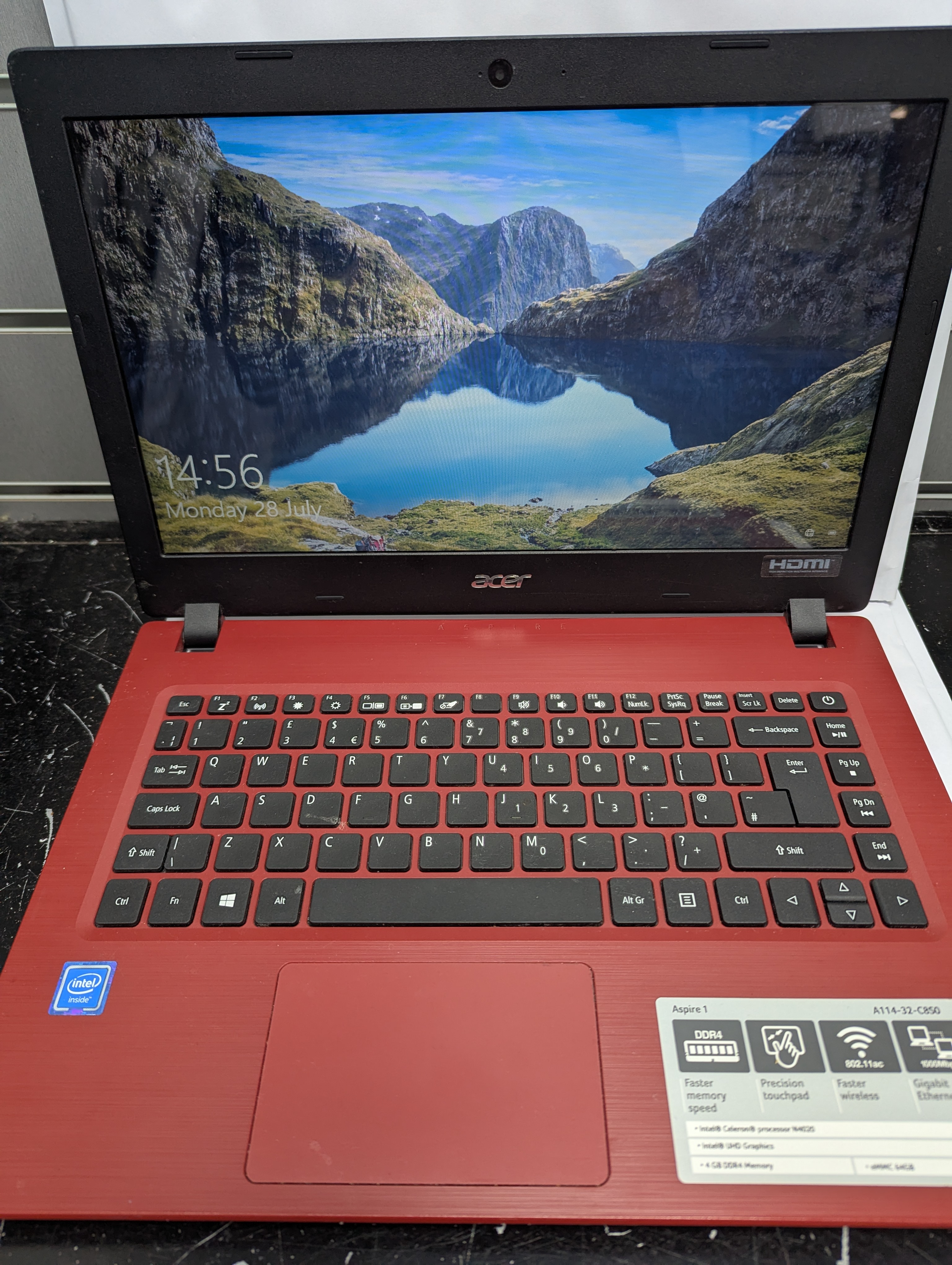 Product photo for ACER  acer aspire laptop red