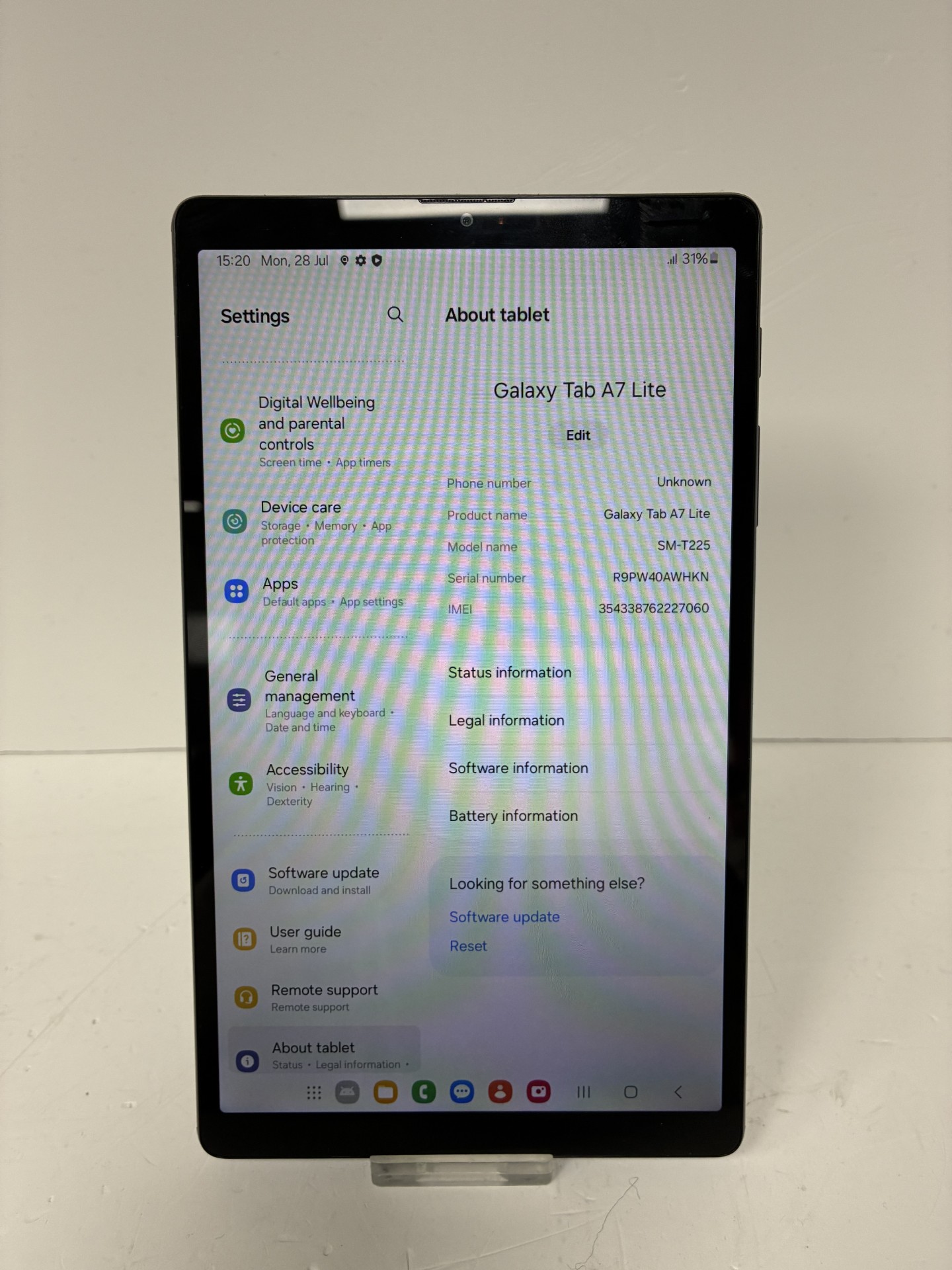 Product photo for samsung galaxy tab a7 lite 32gb wifi and cell unlocked unboxed