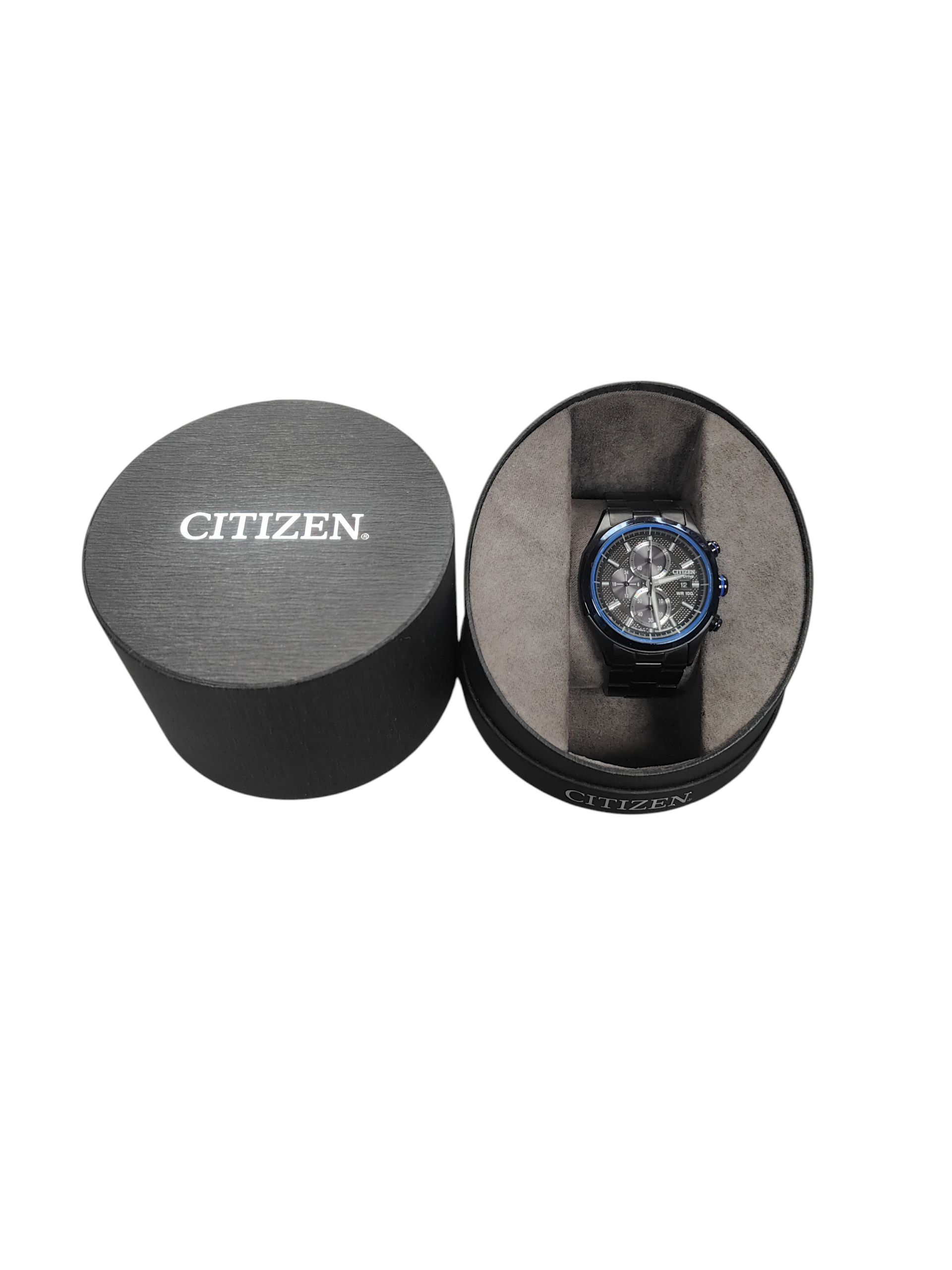 Product photo for Citizen Eco-Drive Men's Chronograph Black Calendar 41MM Watch CA0438-52E
