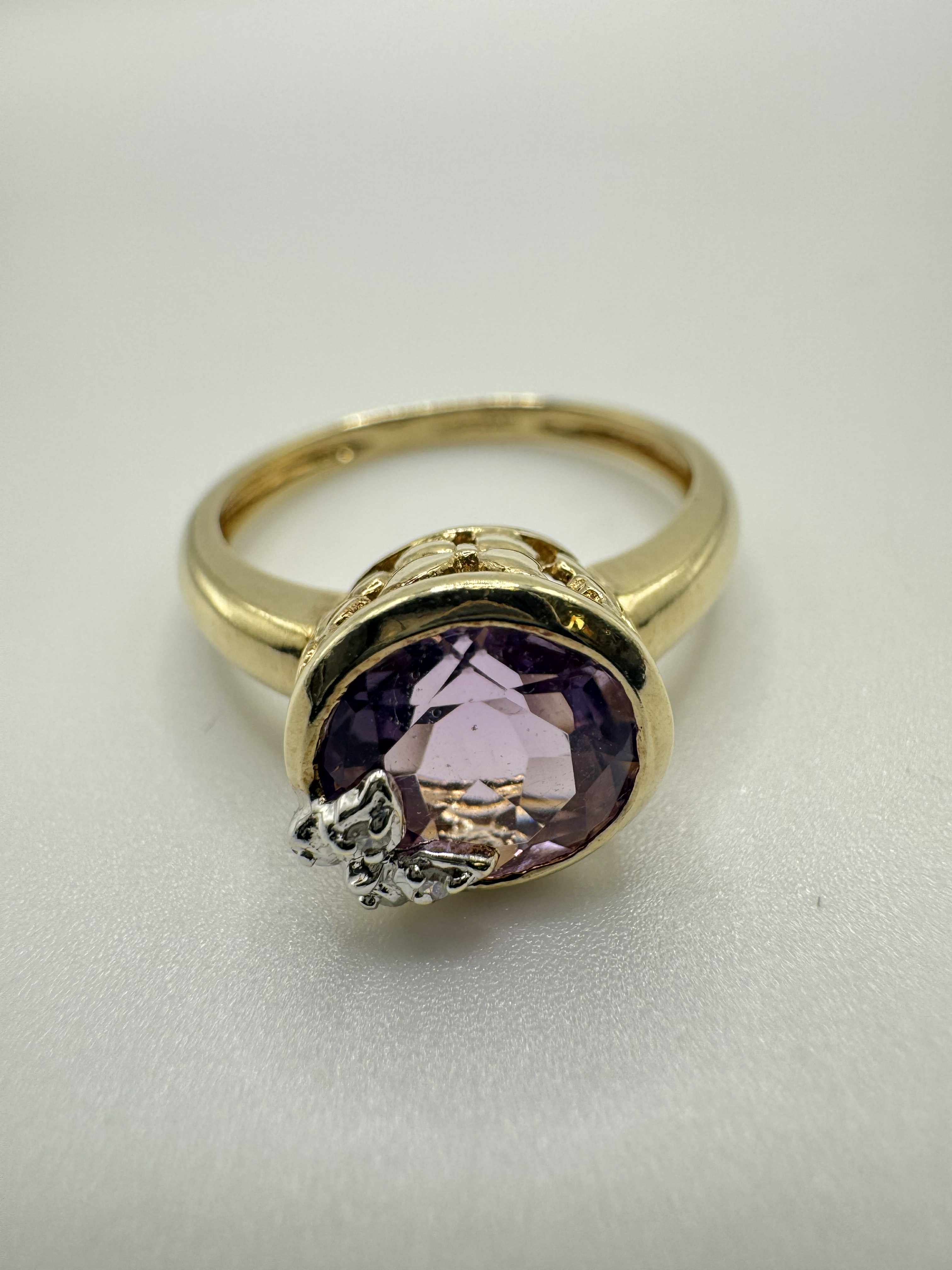 Product photo for 9ct Amethyst & Diamond Butterfly Ring