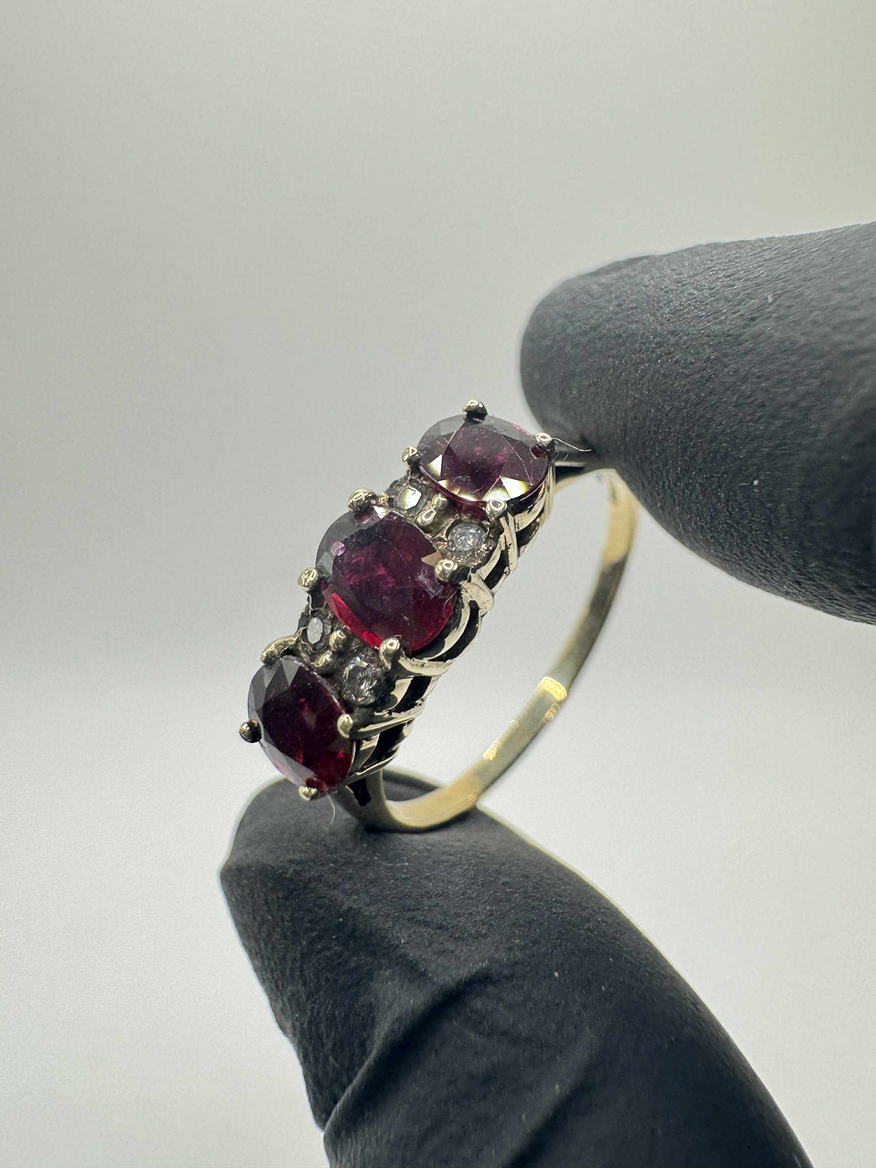 Product photo for 9ct Dark Ruby & Diamond Ring