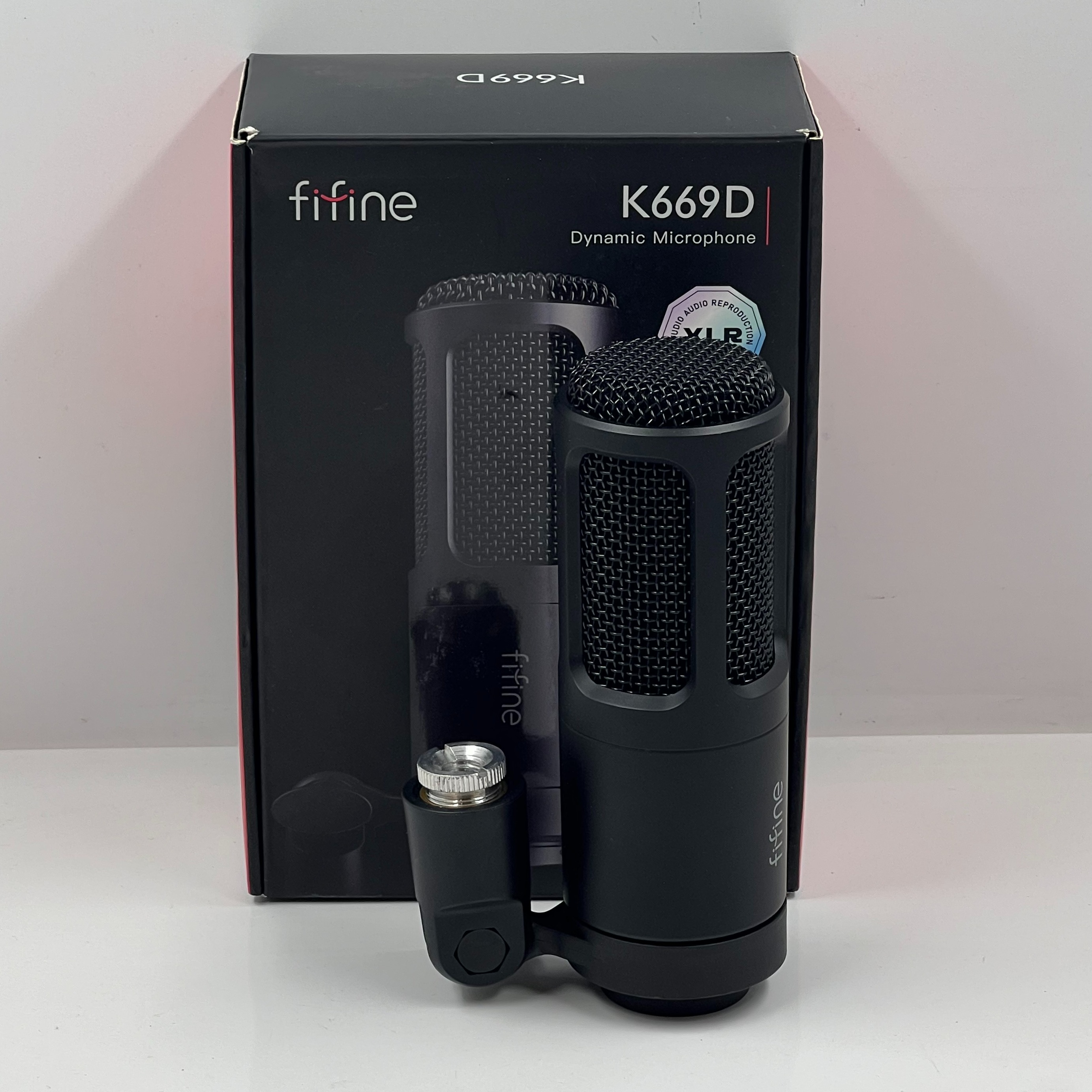 Product photo for FIFINE K669D DYNAMIC XLR MICROPHONE BOXED WITH STAND