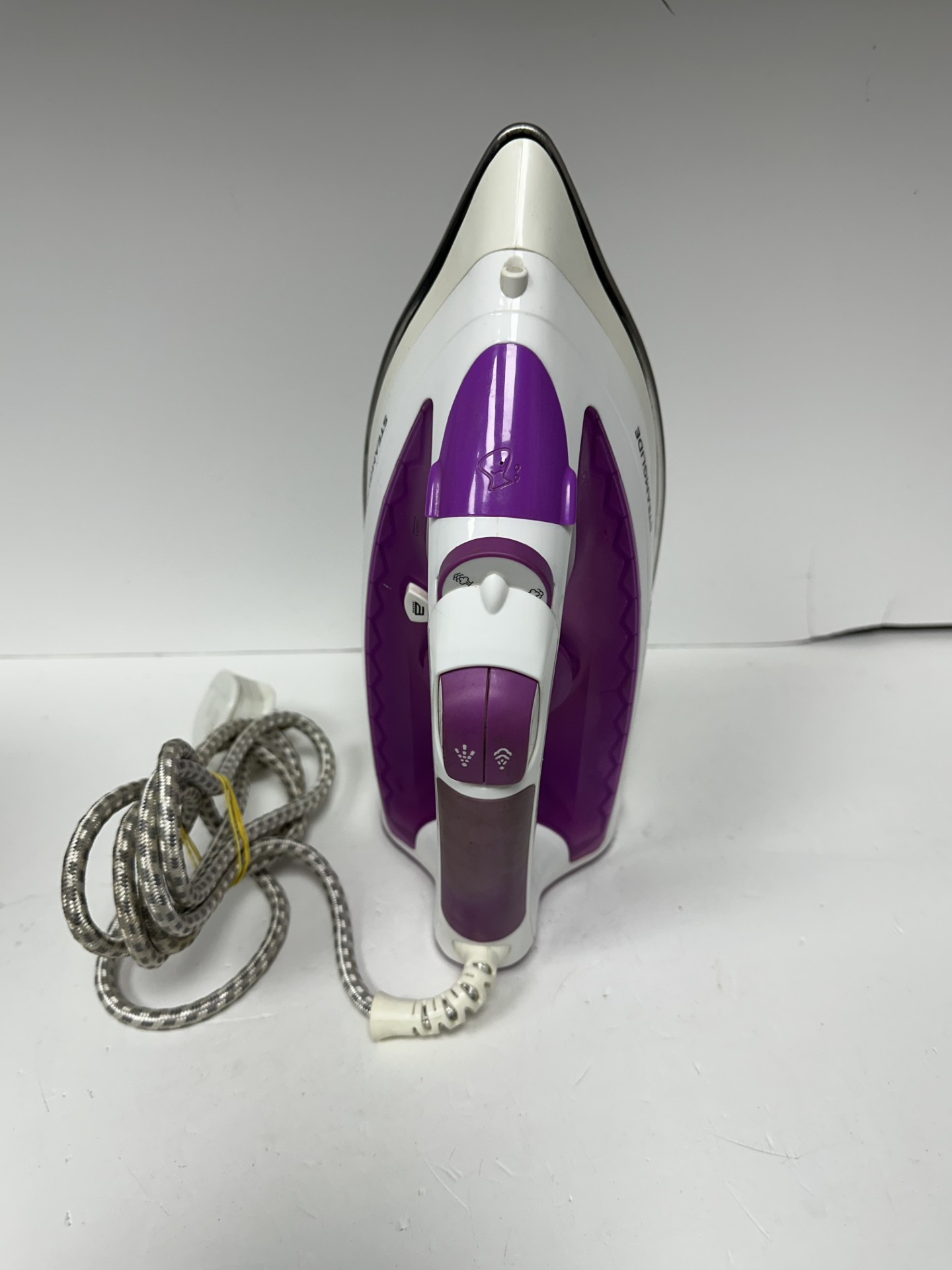 Product photo for Russell Hobbs steam glide purple iron unboxed