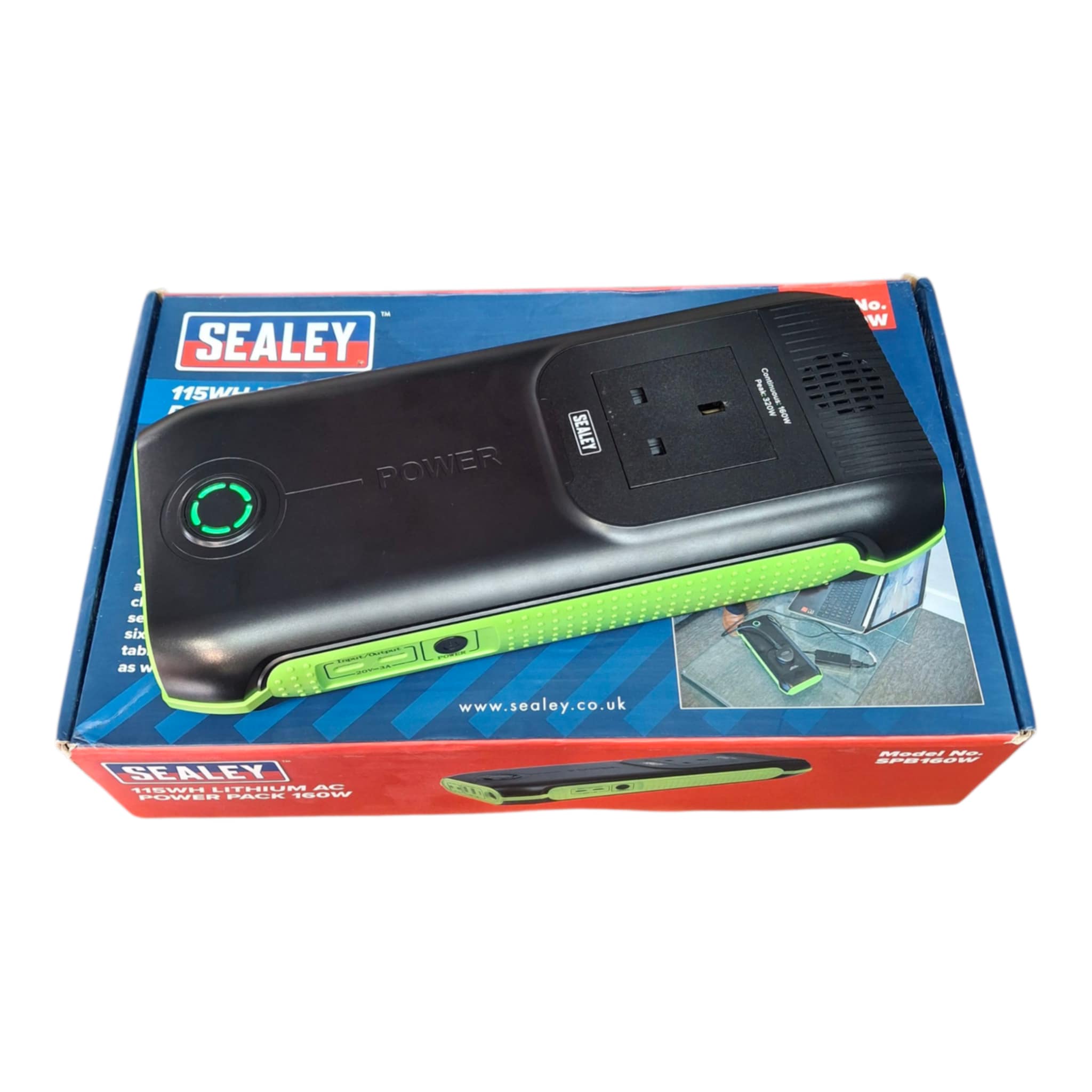 Product photo for Sealey Power Pack 160W AC 31200mAh Capacity - Lithium SPB160W