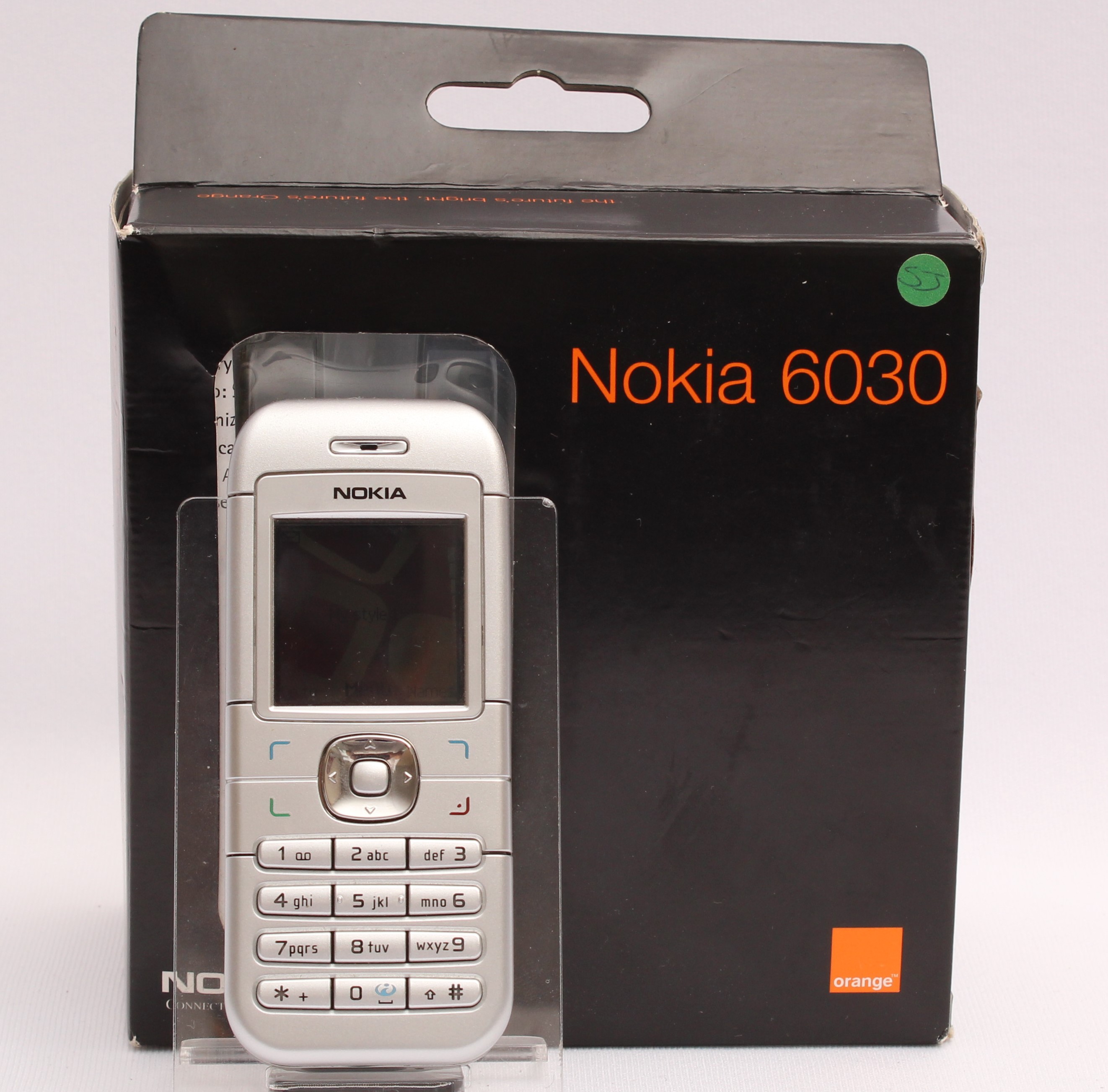 Product photo for Nokia 6030 Colour Screen Mobile Phone - Silver Orange Network Boxed (B+)