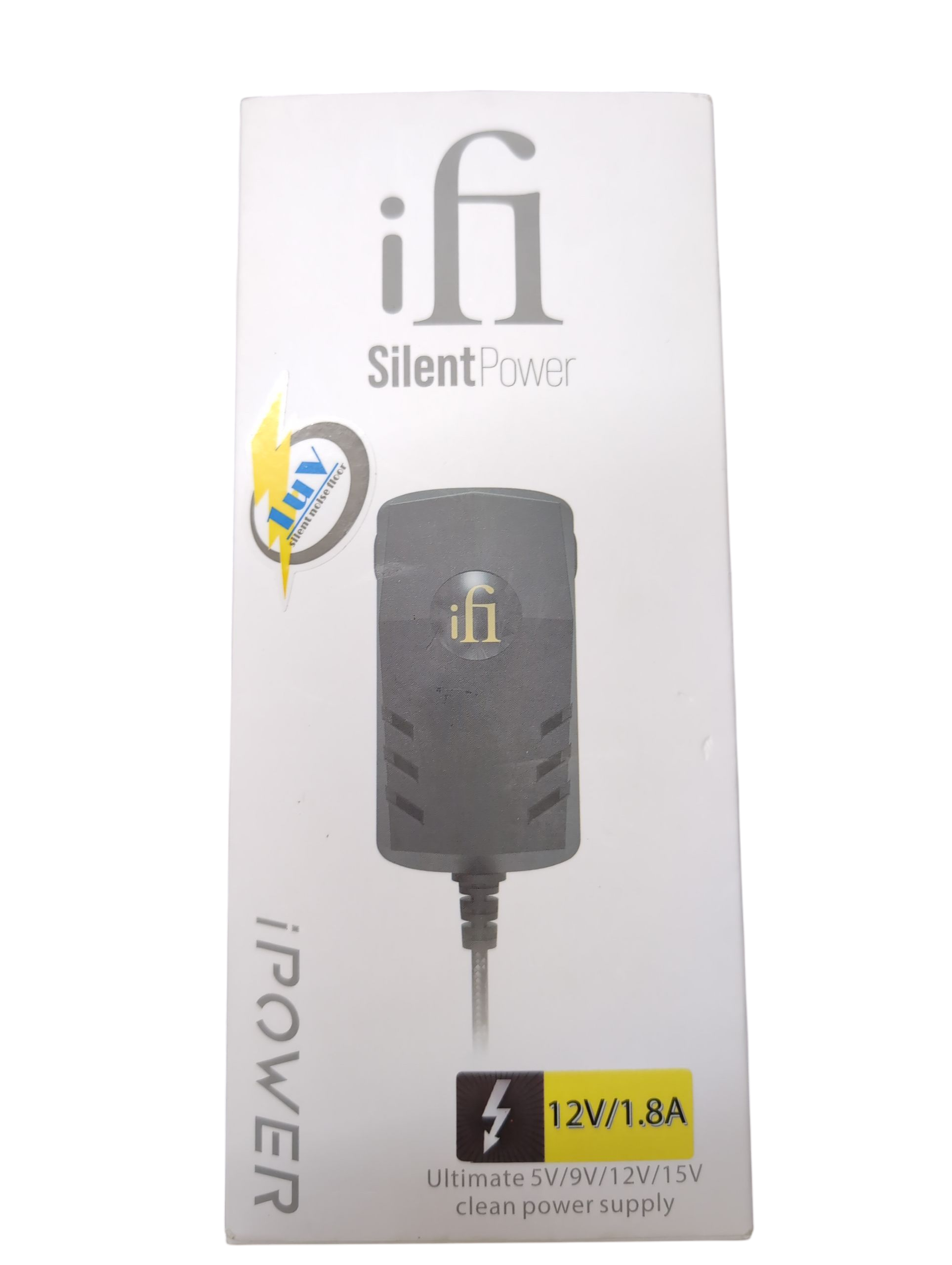 Product photo for iFi iPower 12V 1.8A SilentPower Power Supply – New with UK Plug + Adapter Tips