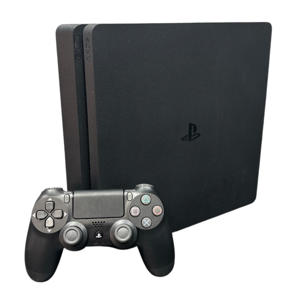 Product photo for Playstation 4 Slim Console, 500GB Black, Unboxed
