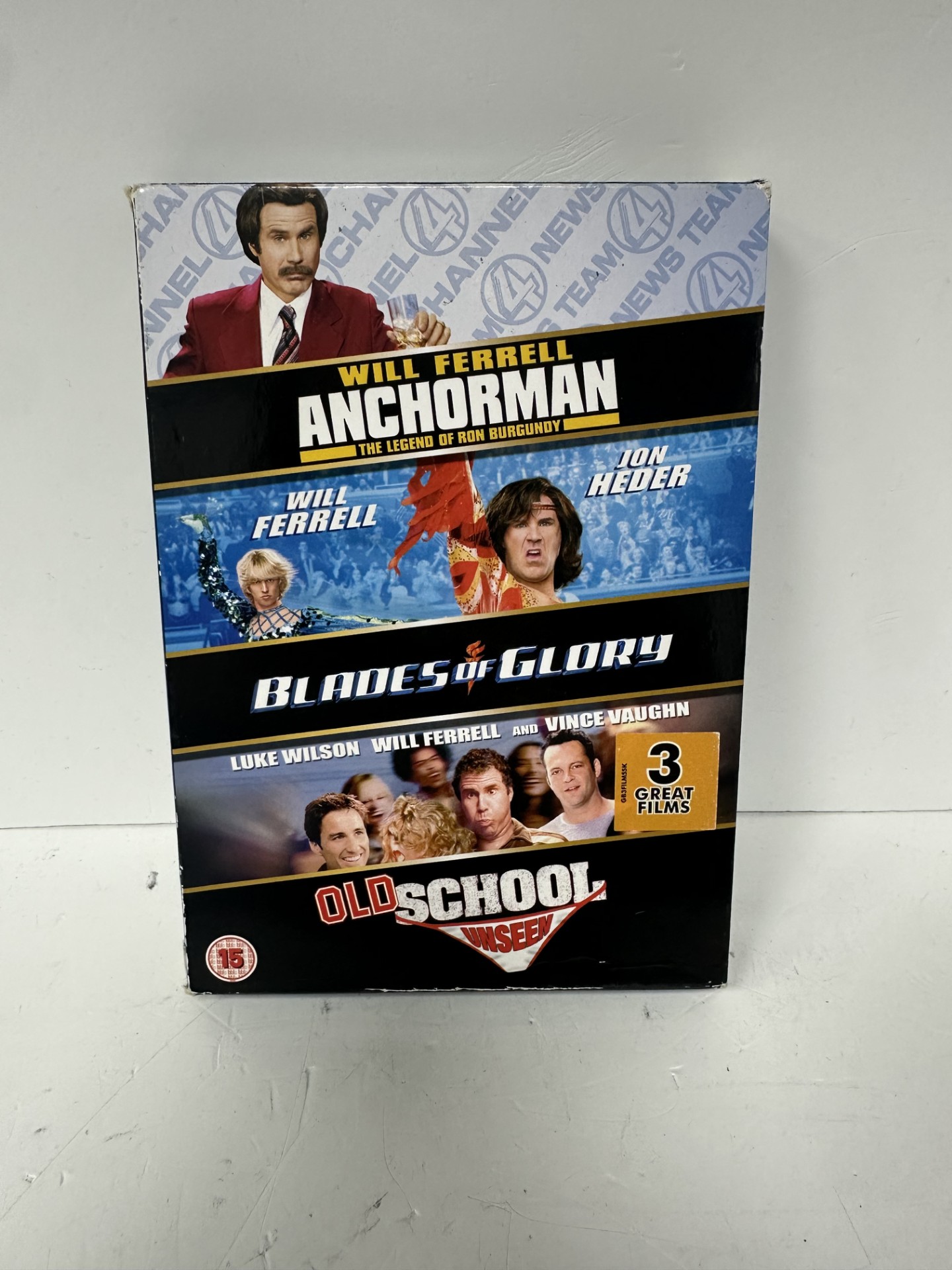 Product photo for ANCHORMAN, BLADES OF GLORY AND OLD SCHOOL MOVIE BOX SET